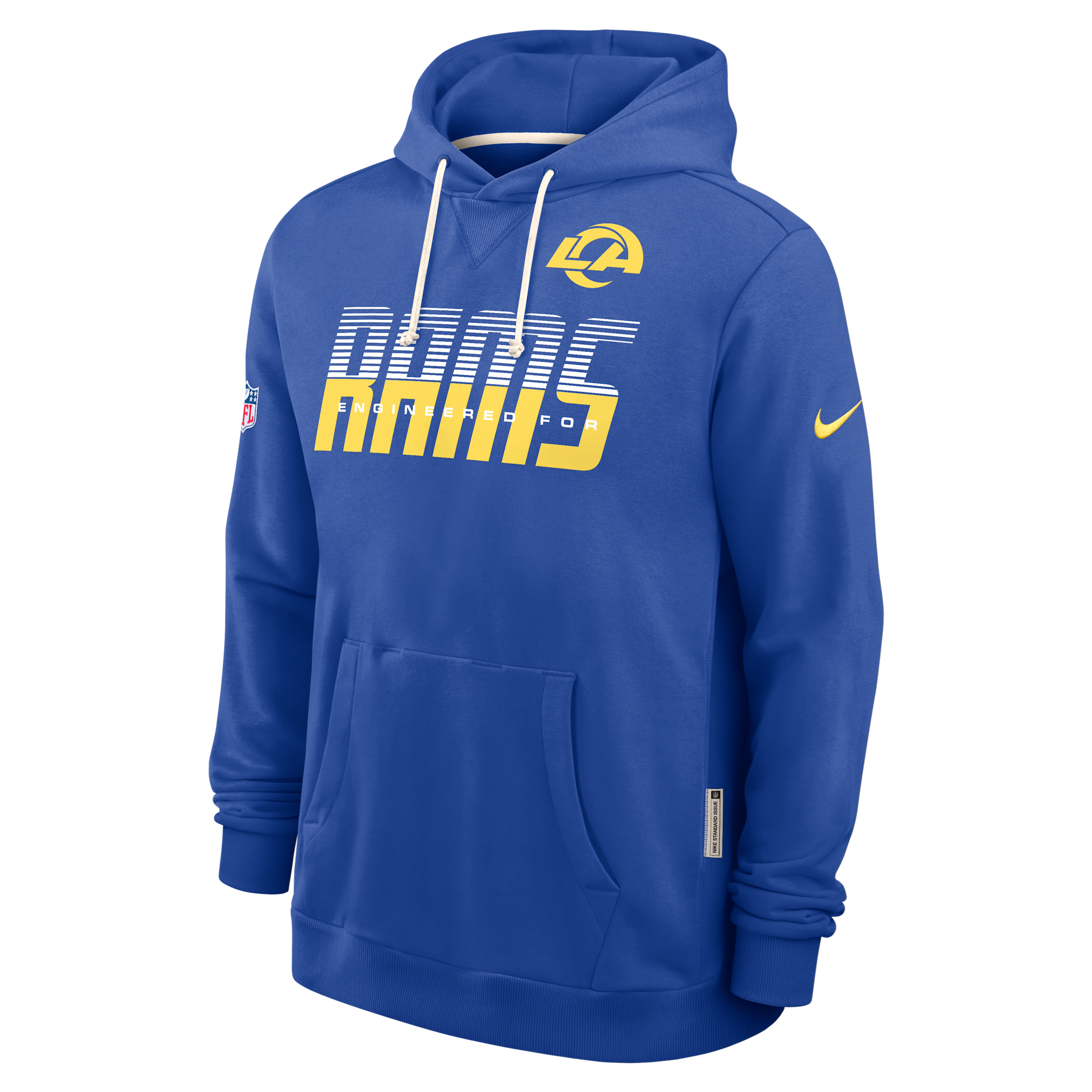 Los Angeles Rams Sideline Standard Issue Nike Men's Dri-FIT NFL Pullover Hoodie in Blue | 03AZ4EV9X-SX8