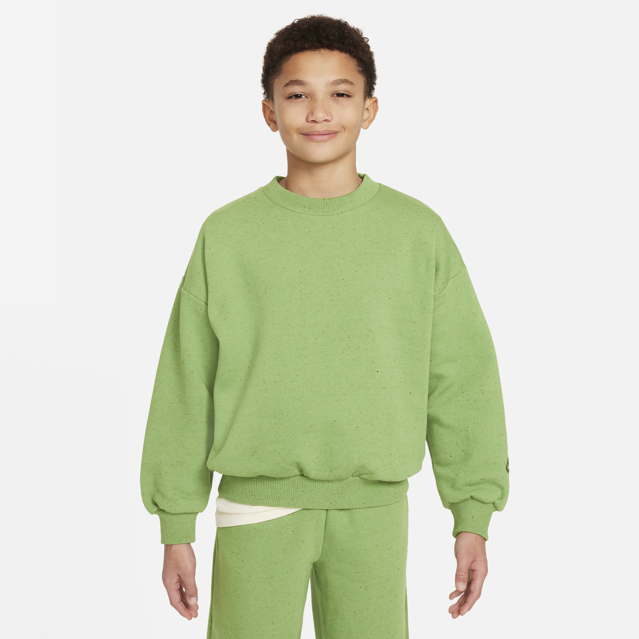Shop Nike Sportswear Icon Fleece Big Kids' Oversized Sweatshirt In Green