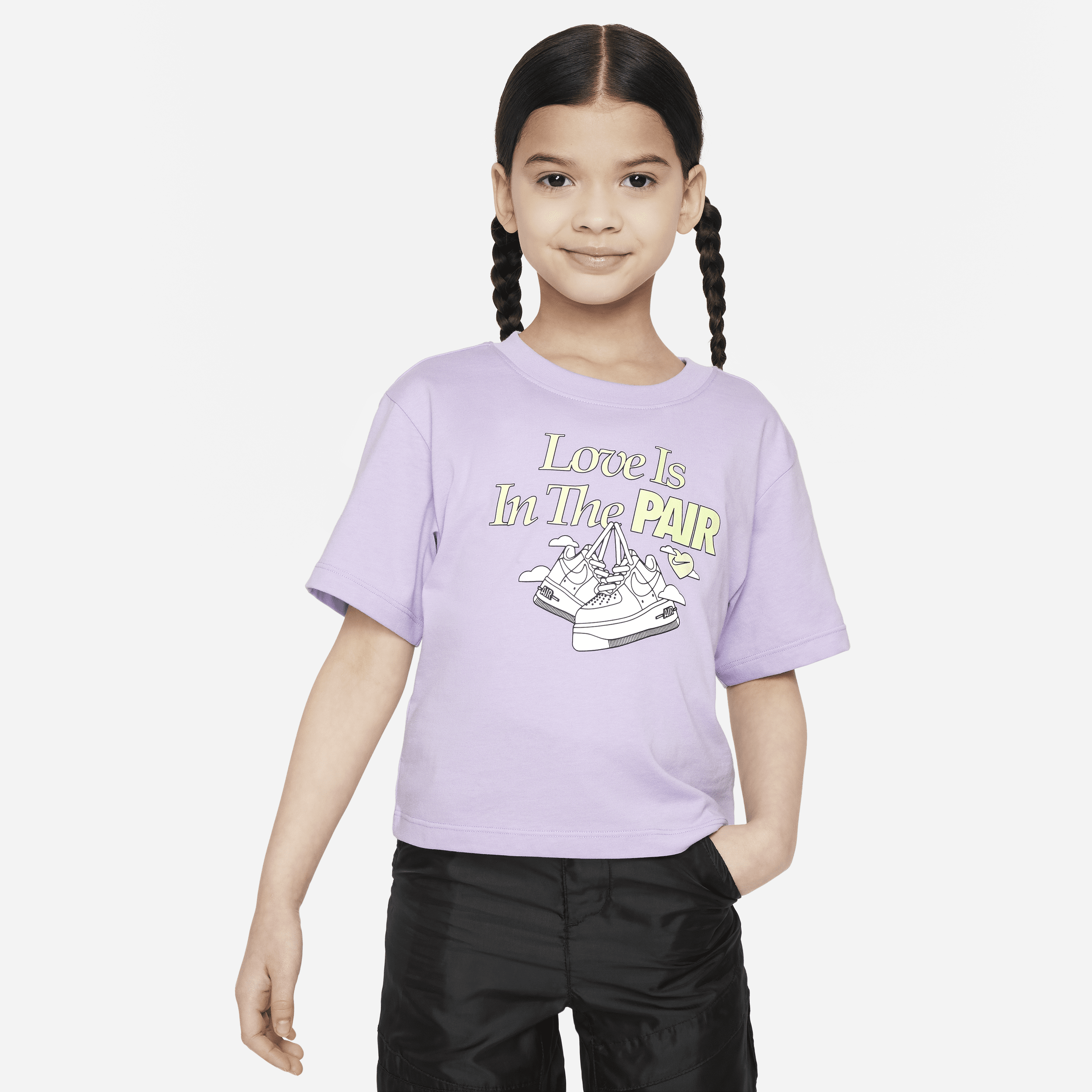 Shop Nike Sweet Swoosh Little Kids' T-shirt In Purple