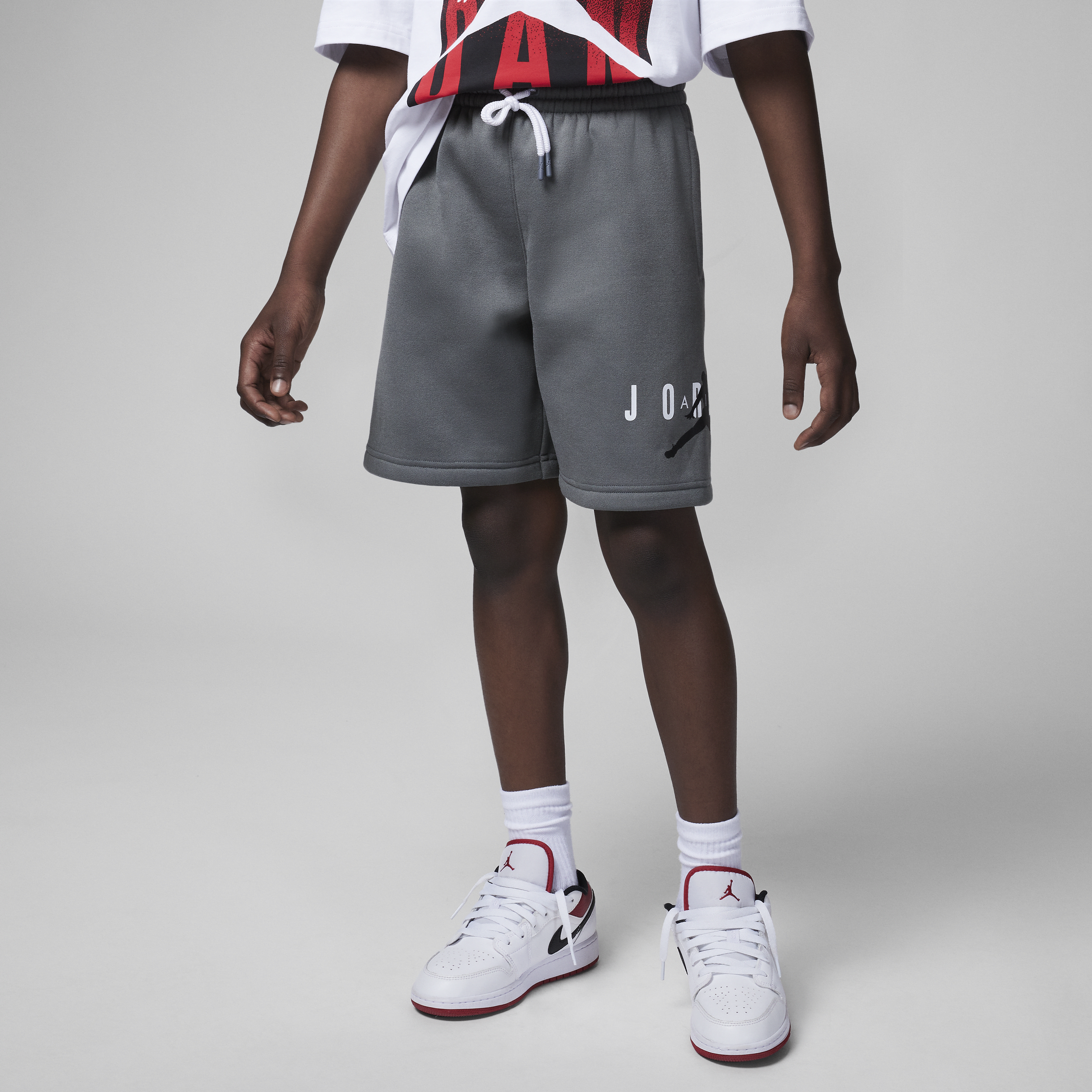 Jordan Big Kids' Sustainable Fleece Shorts In Grey