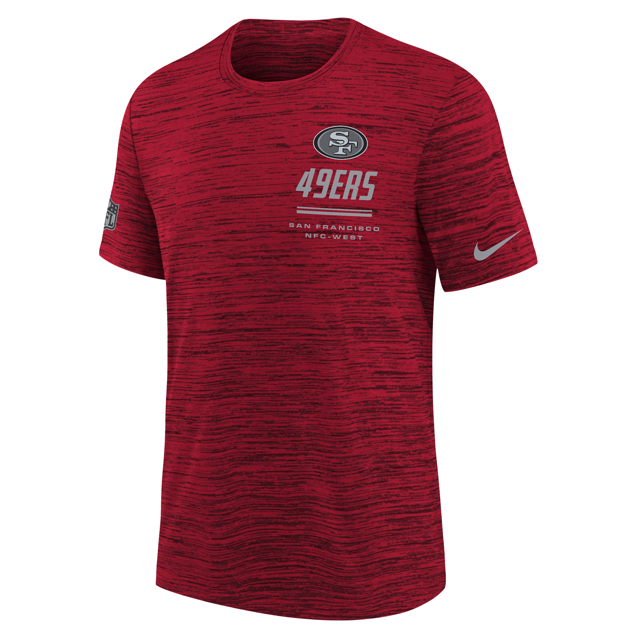 San Francisco 49ers Sideline Team Issue Velocity Big Kids' Nike Dri-FIT NFL T-Shirt in Red | Z1B7NFRK49R-NCT