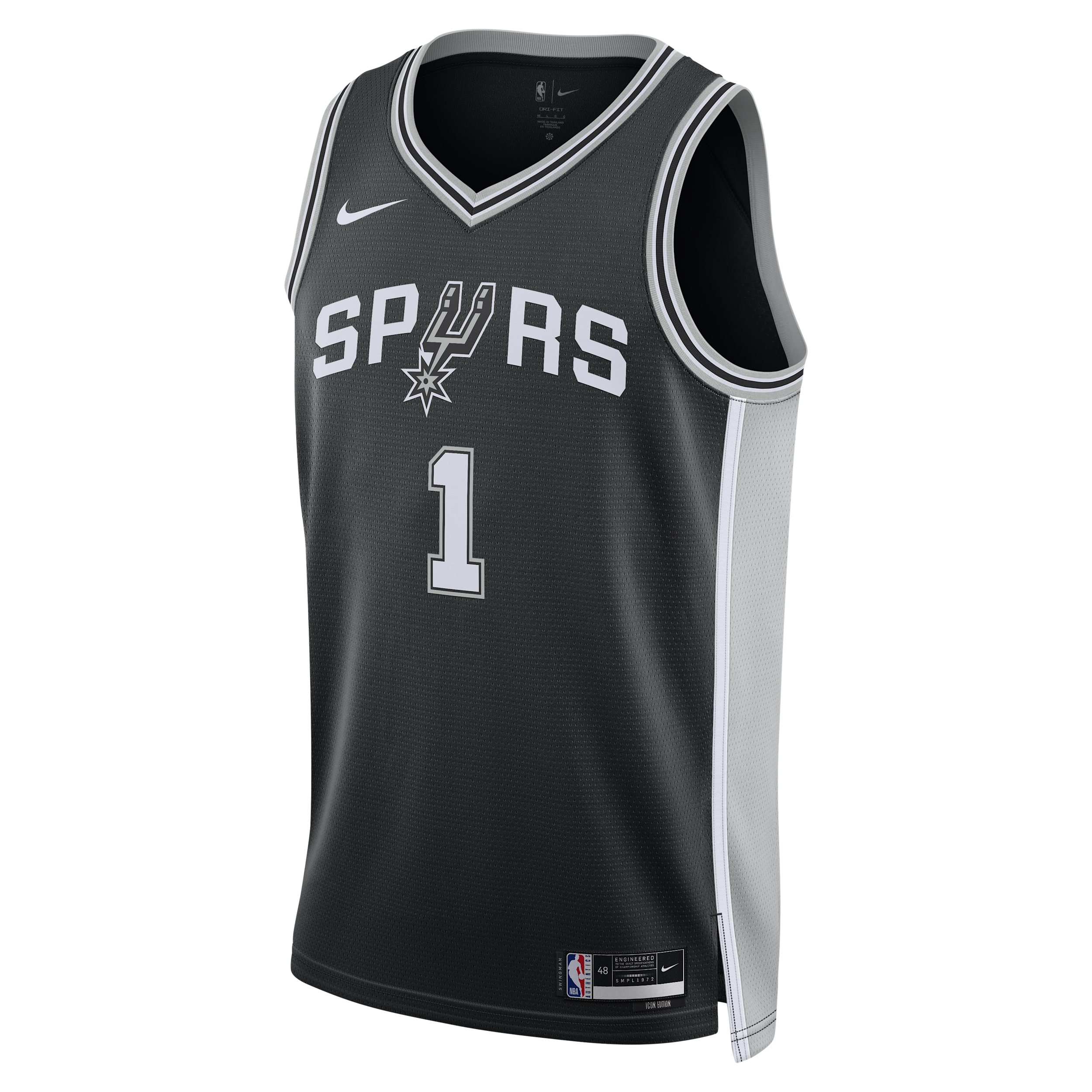 Men's and Women's Nike Victor Wembanyama Black San Antonio Spurs 2023 Nba Draft First Round Pick Swingman Jersey - Icon Edition - Black