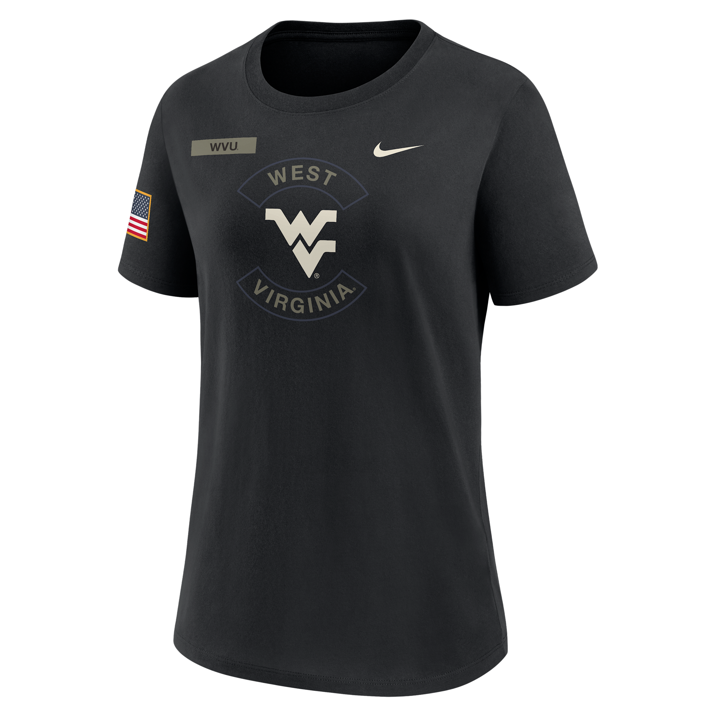 Nike West Virginia Military Appreciation  Women's Dri-fit College T-shirt In Black