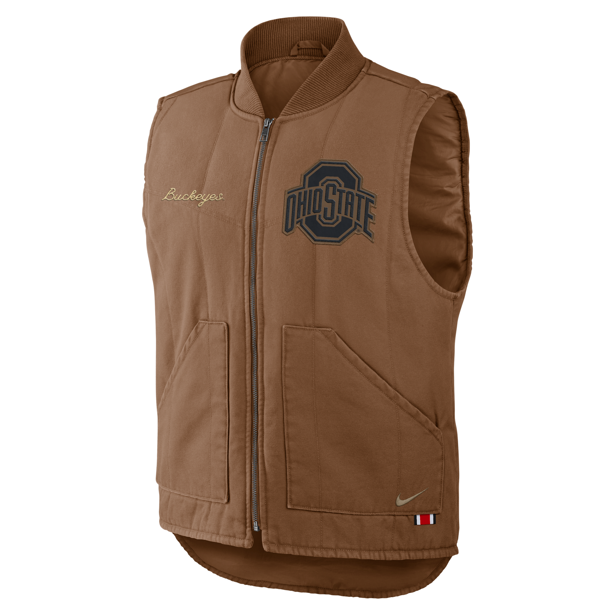 Ohio State Academic Nike Men's College Padded Full-Zip Vest in Brown | 050SN27KOH-TW9