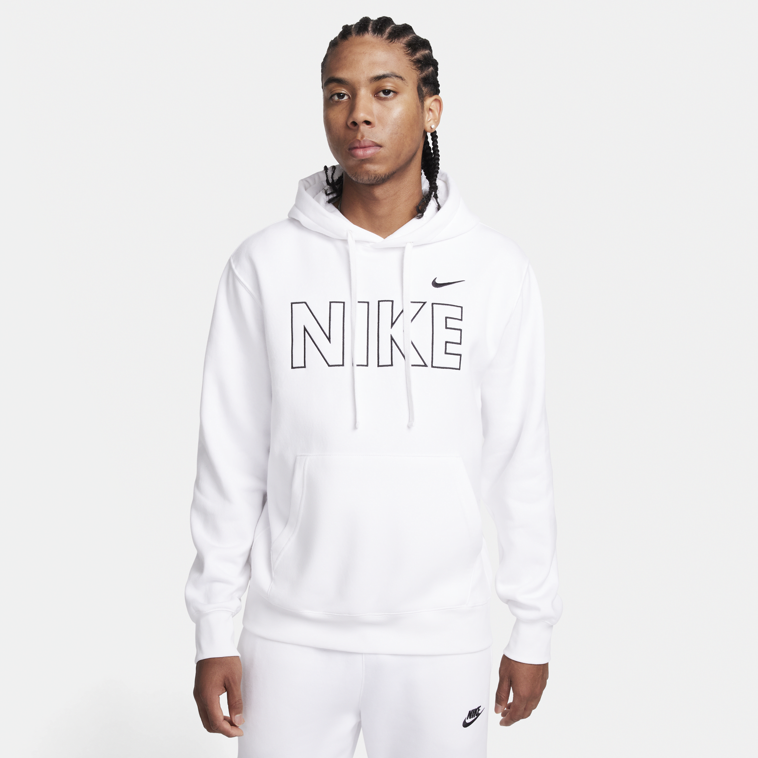 Nike Men's  Sportswear Club Fleece Pullover Hoodie In White