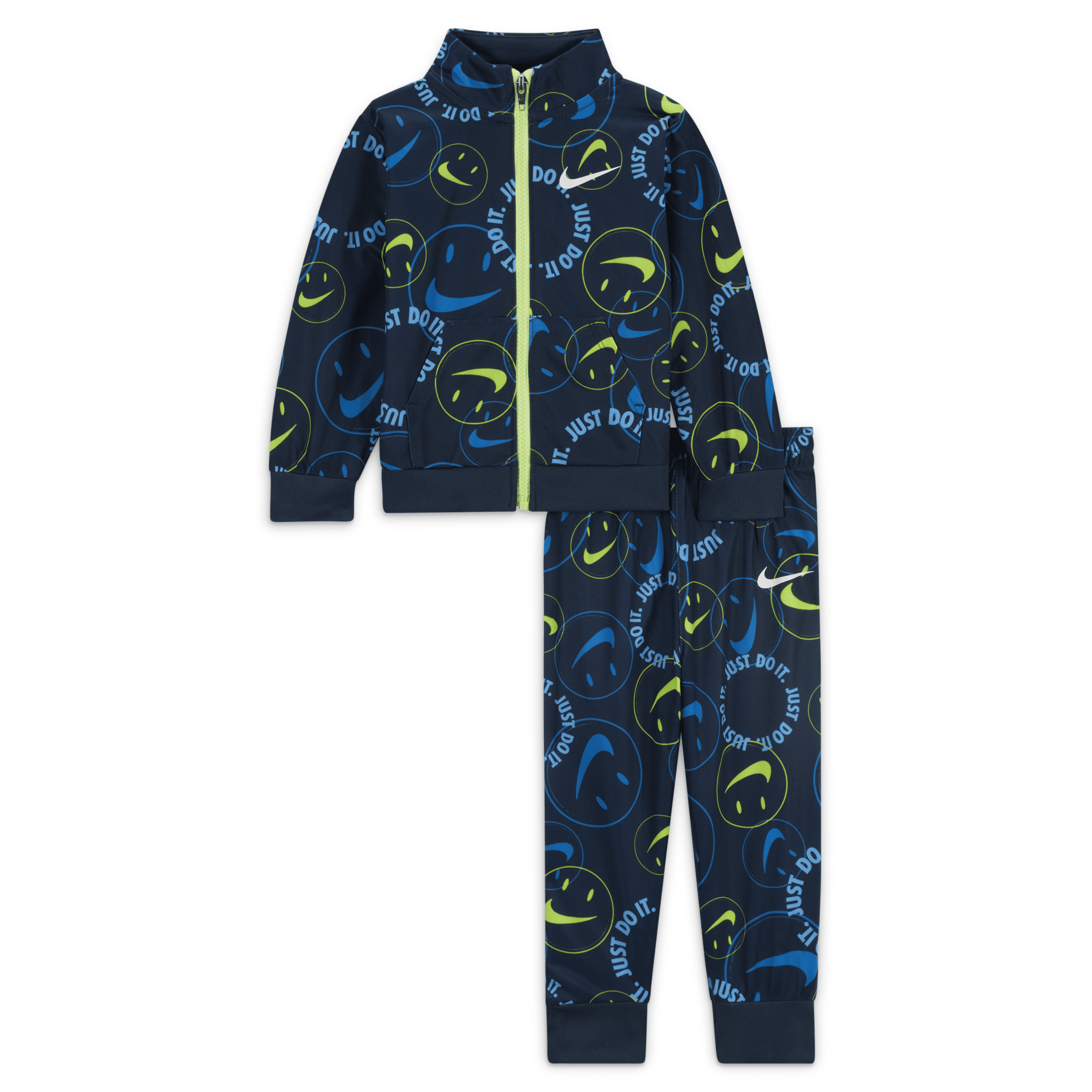 Nike Smiley Swoosh Printed Tricot Set Baby Tracksuit in Blue 66J857-U90 55$