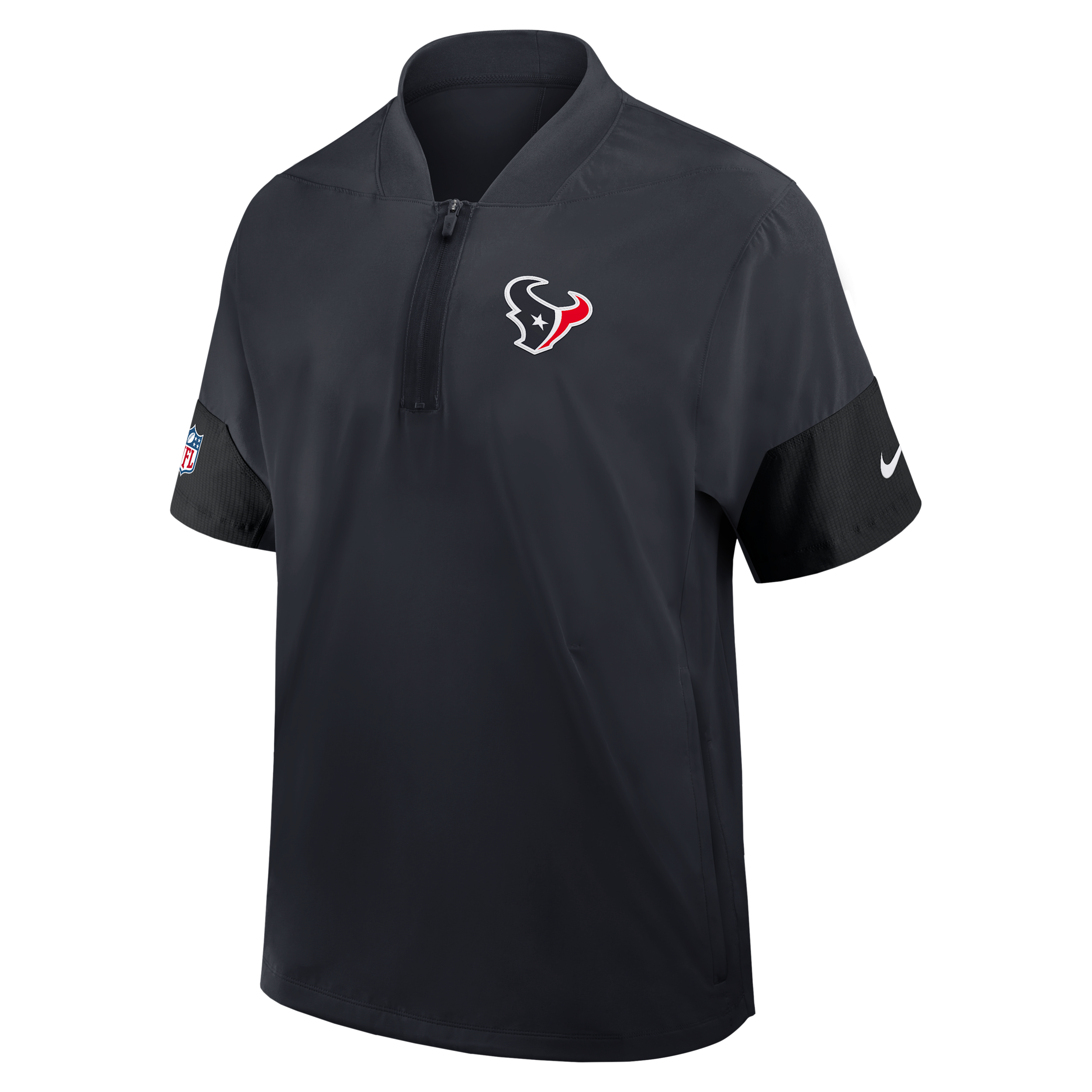 Houston Texans Sideline Coach Nike Men's NFL 1/2-Zip Short-Sleeve Jacket in Blue | 03BO07VL9H-2J5