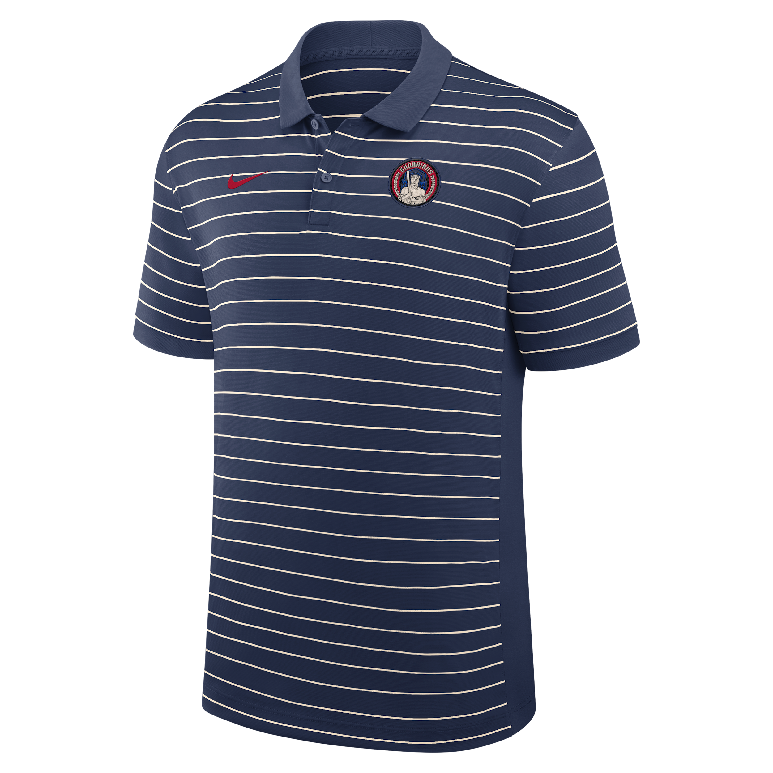Nike Men's Navy/Cream Cleveland Guardians Authentic Collection City Connect Striped Victory Dri-fit Polo Shirt - Navy, Cream