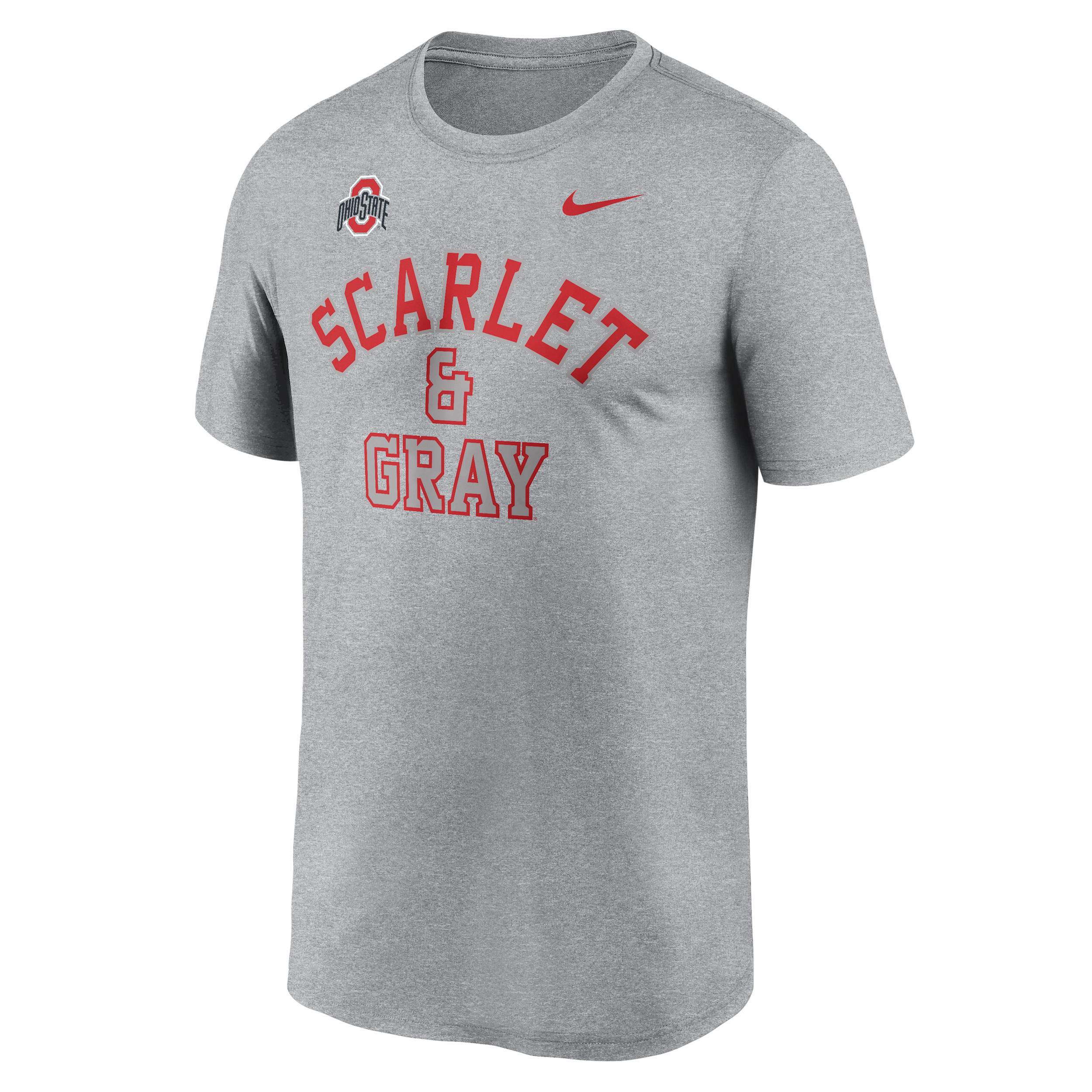 Ohio State Primetime Arch Mantra Legend Nike Men's Dri-FIT College T-Shirt in Grey | NKGK06GOH-ZZX