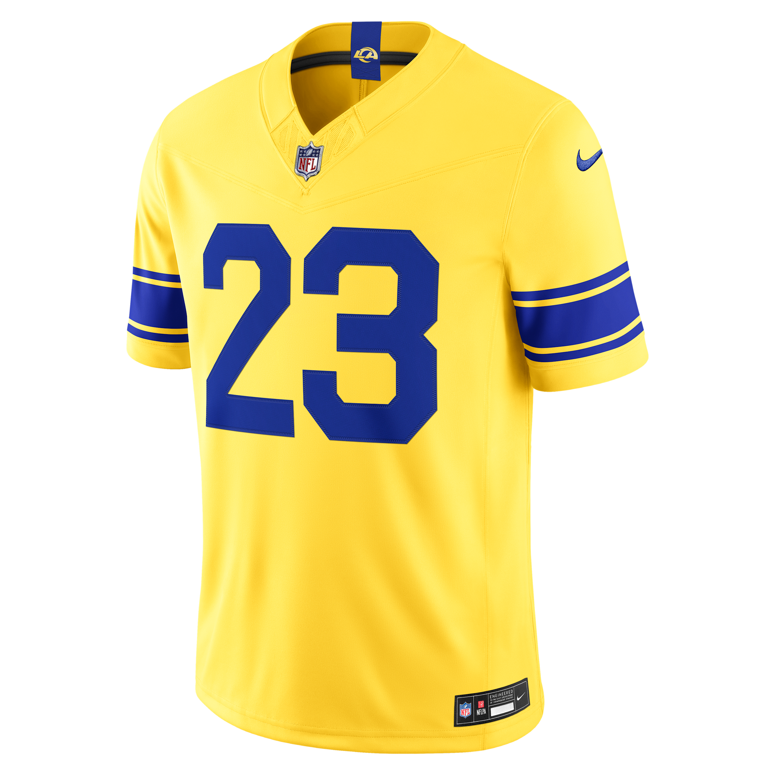 Nike Men's Kyren Williams Los Angeles Rams Classic Sol Vapor F.u.s.e. Stitched Limited Jersey - Gold