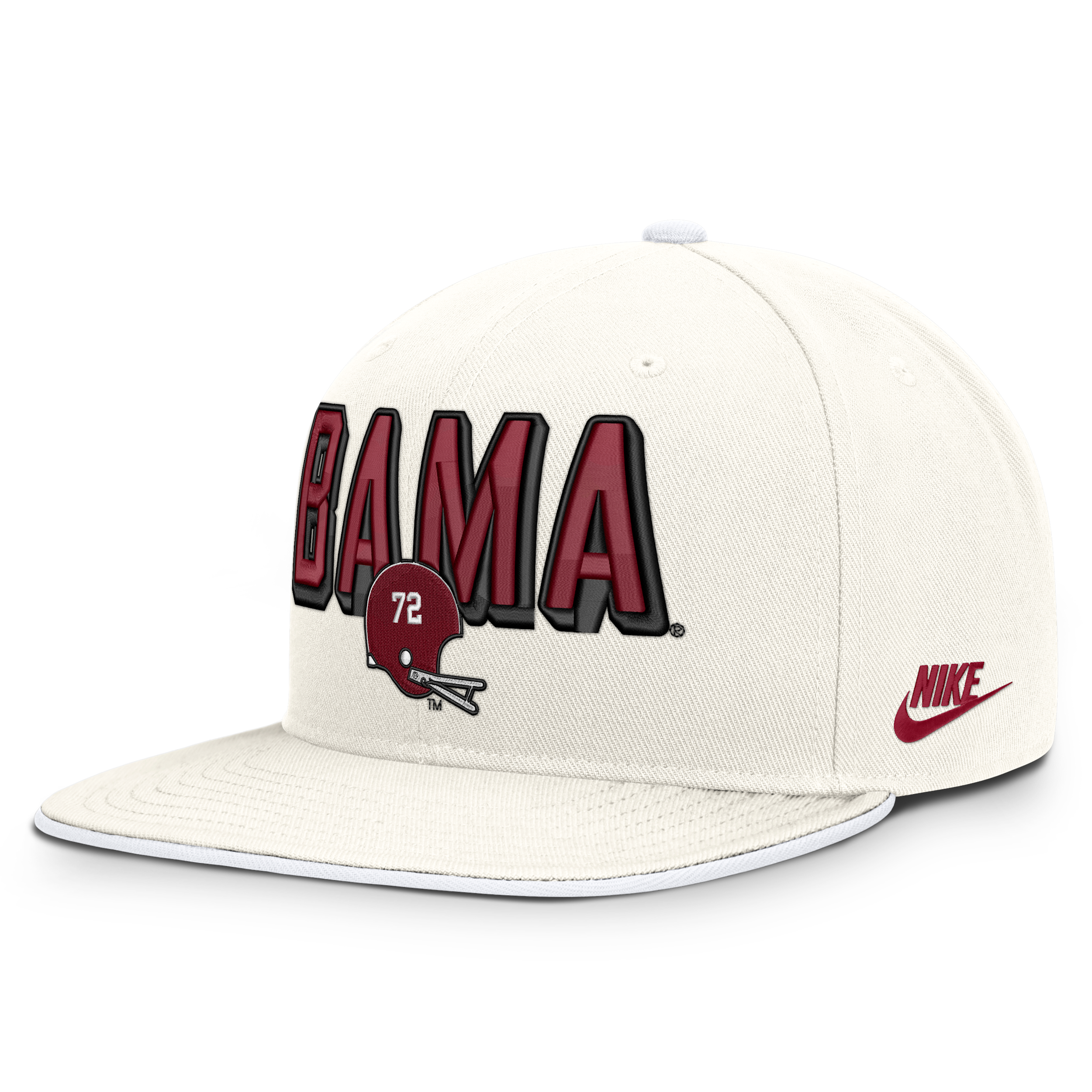 Alabama Legacy Letter & Mascot Pro Nike Men's Dri-FIT College Adjustable Hat in White | NC120G9GABV-207