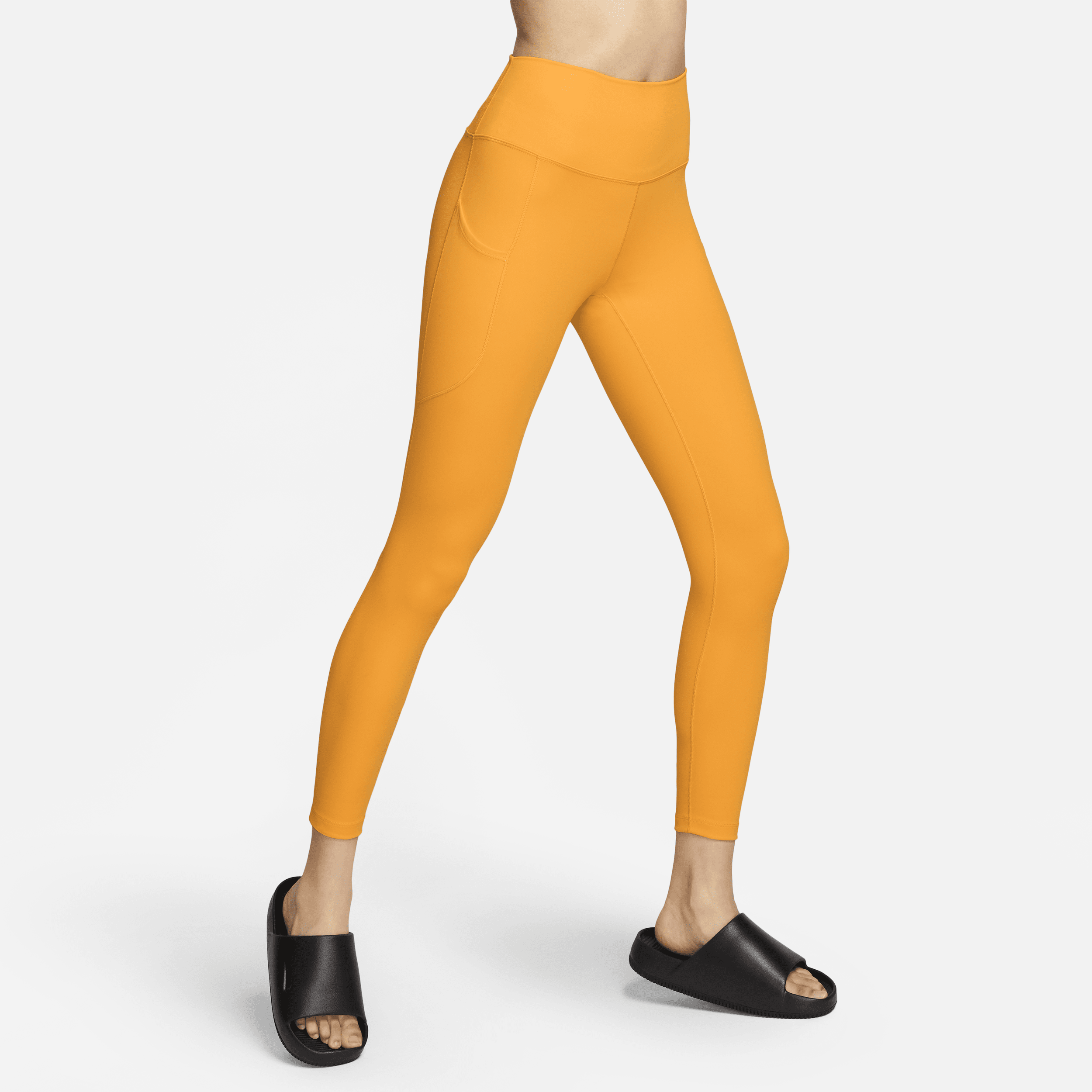 Nike Women's One High-waisted 7/8 Leggings With Pockets In Yellow