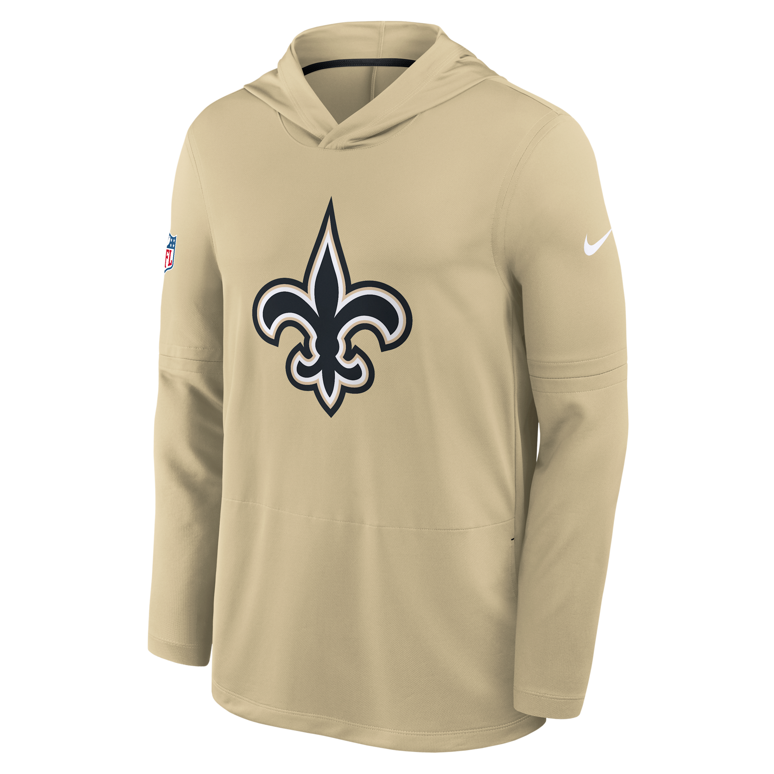 Nike Men's Gold New Orleans Saints Sideline Alternate LightweightLong sleeves Hooded Dri-fit T-Shirt - Gold