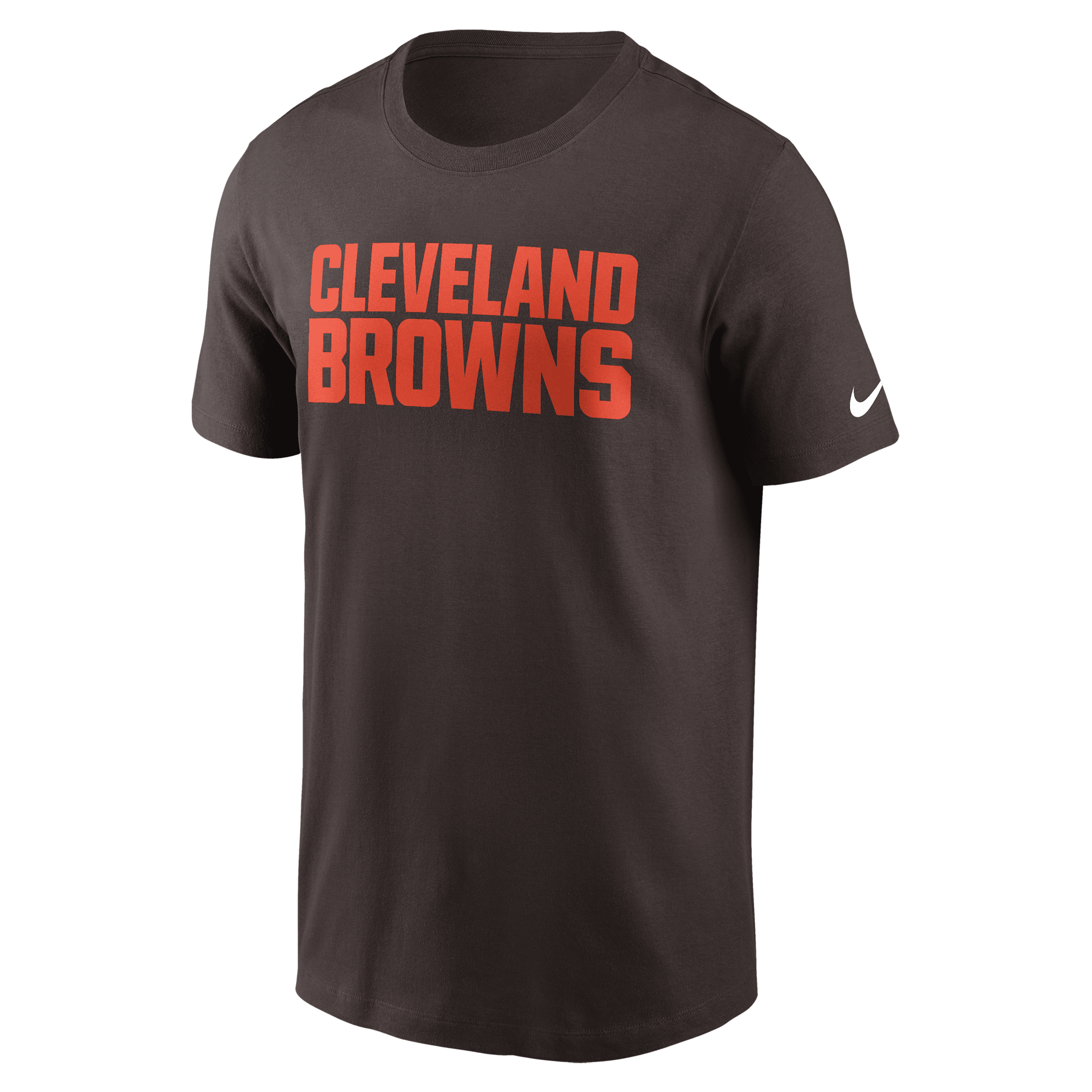 Nike Brown Cleveland Browns Primetime Wordmark Essential T-shirt In Black