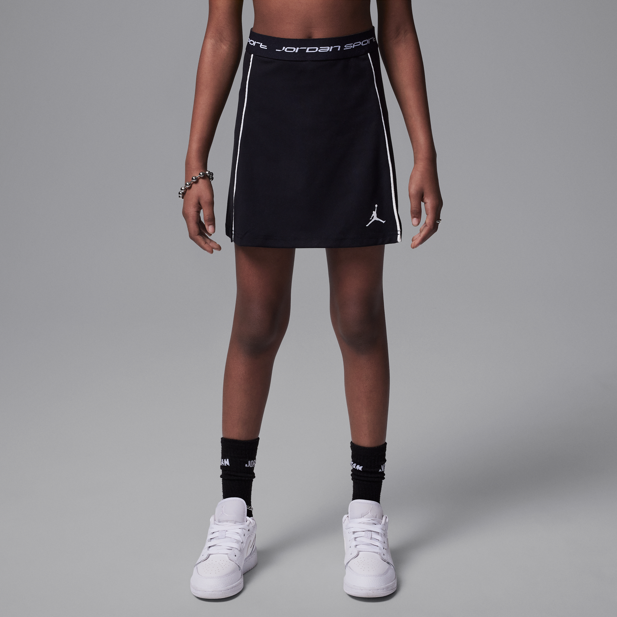 Shop Jordan Dri-fit Sport Big Kids' Skort In Black