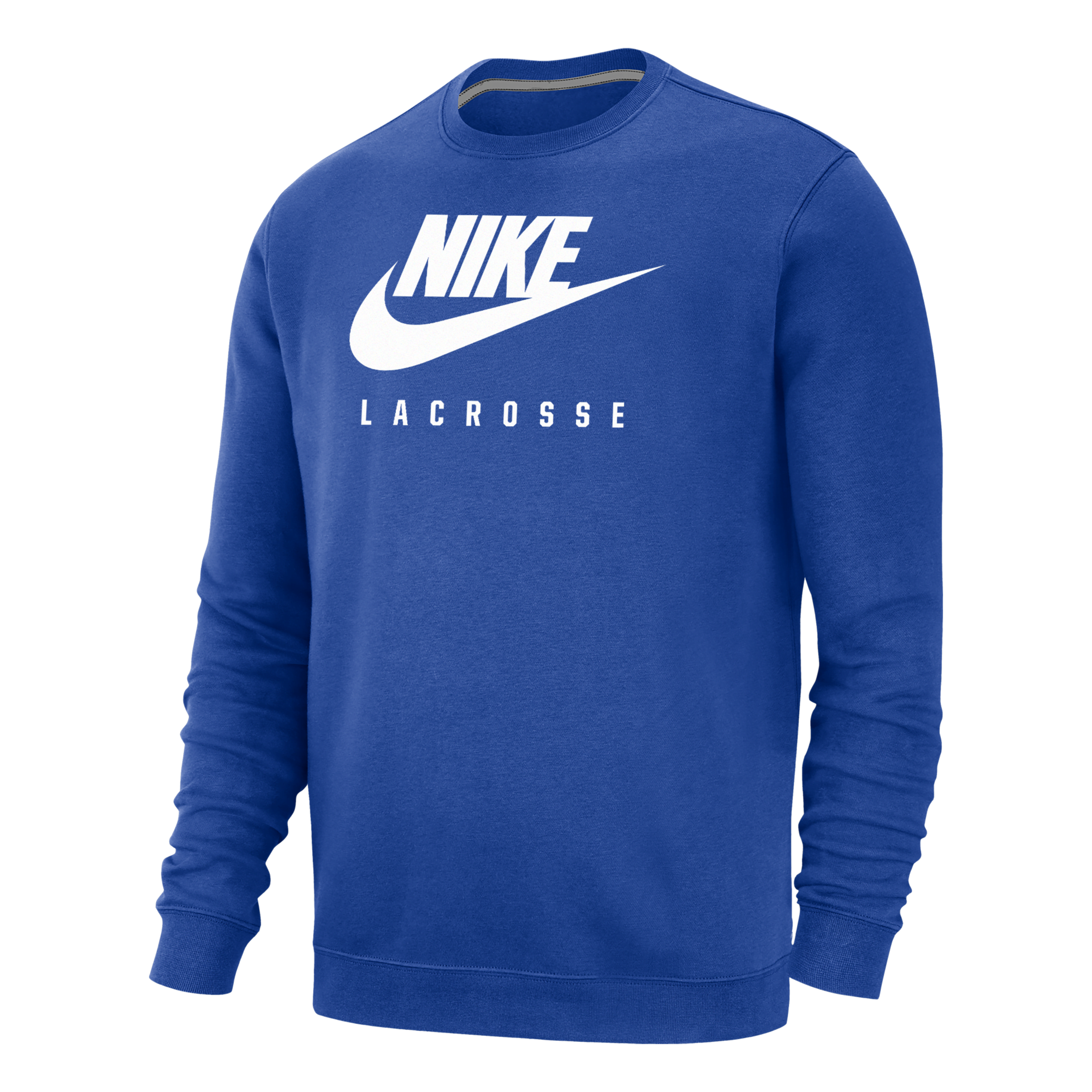 Nike Men's Swoosh Lacrosse Crew-neck Sweatshirt In Blue
