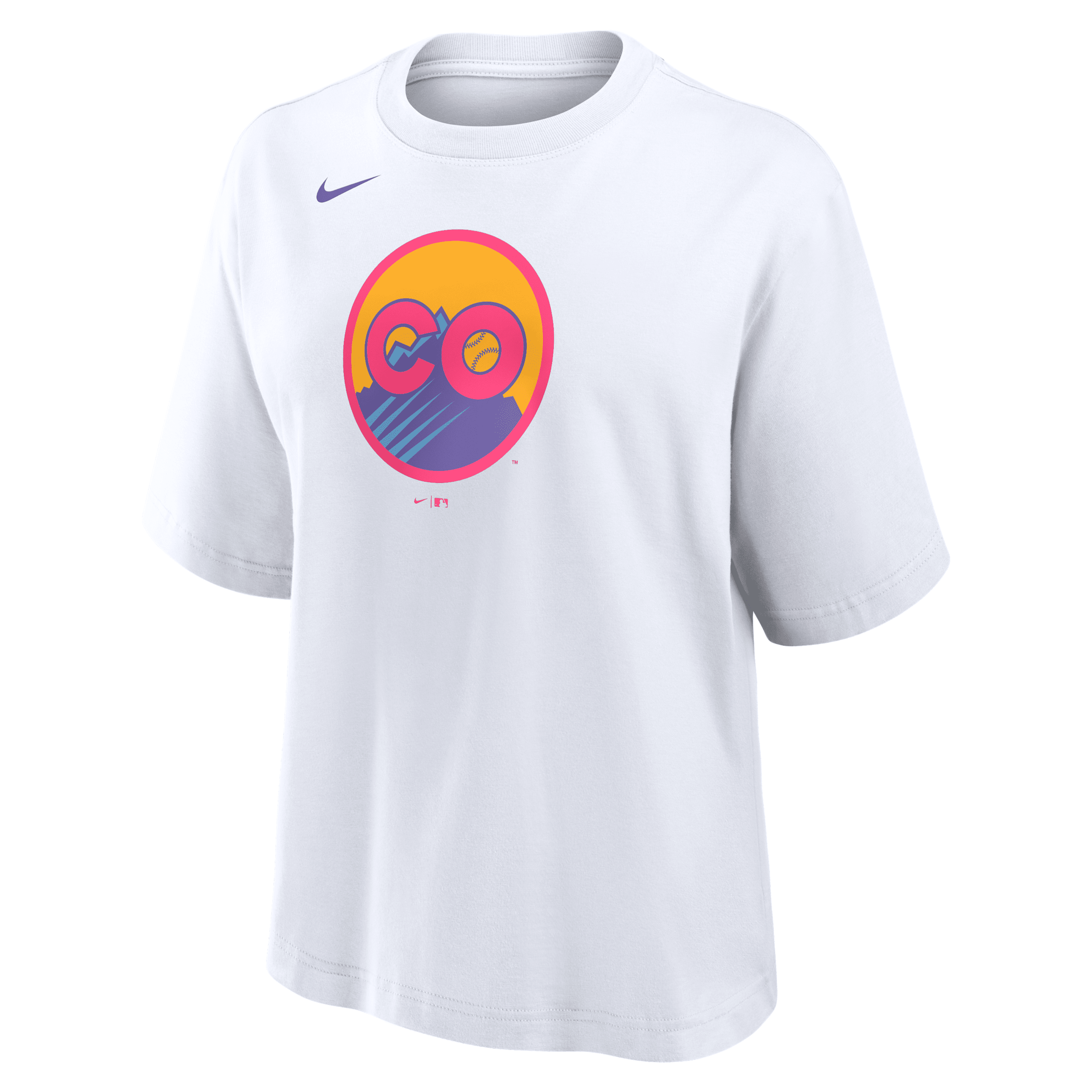 Nike Colorado Rockies City Connect Boxy  Women's Mlb T-shirt In White