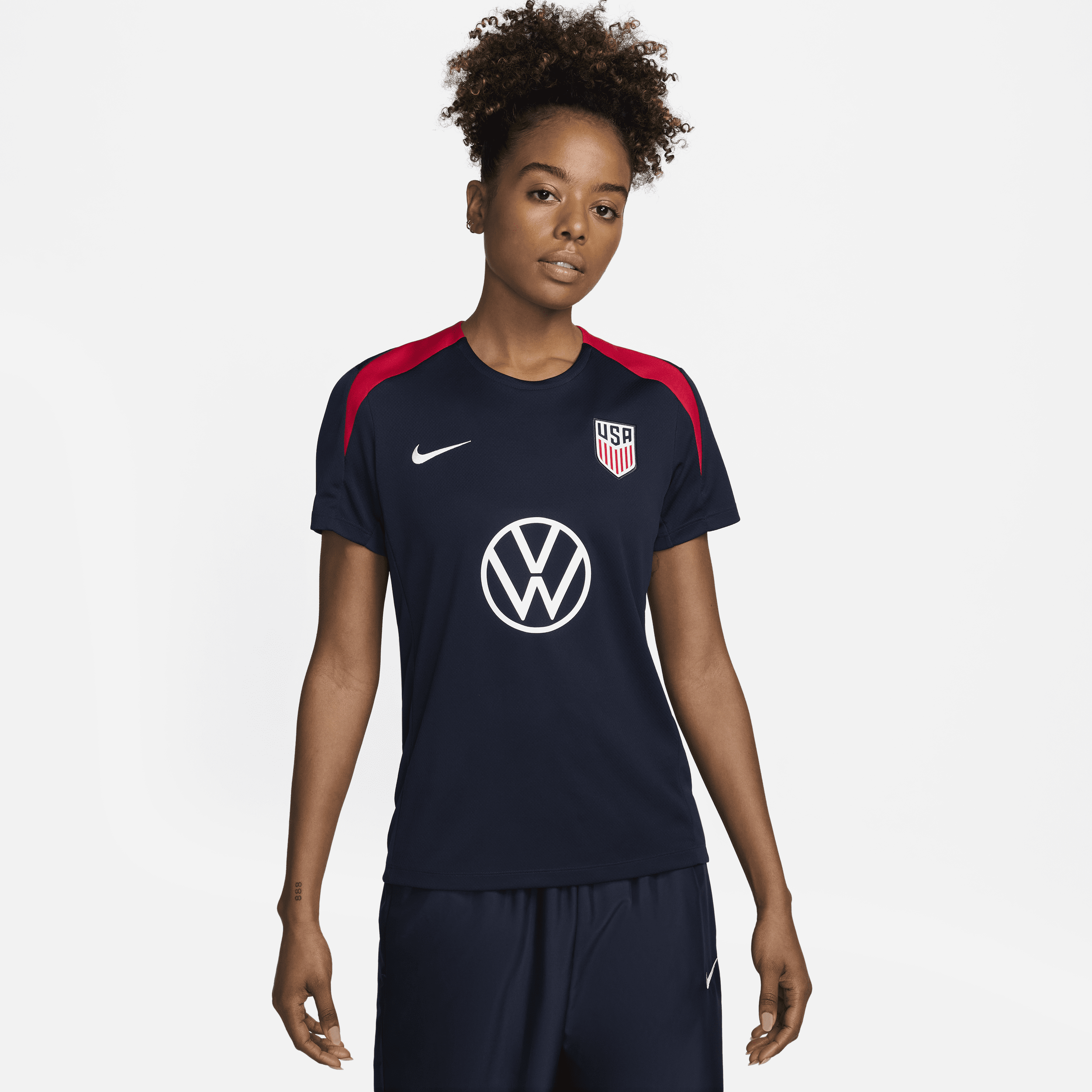 Nike Usmnt Strike  Women's Dri-fit Soccer Short-sleeve Knit Top In Blue