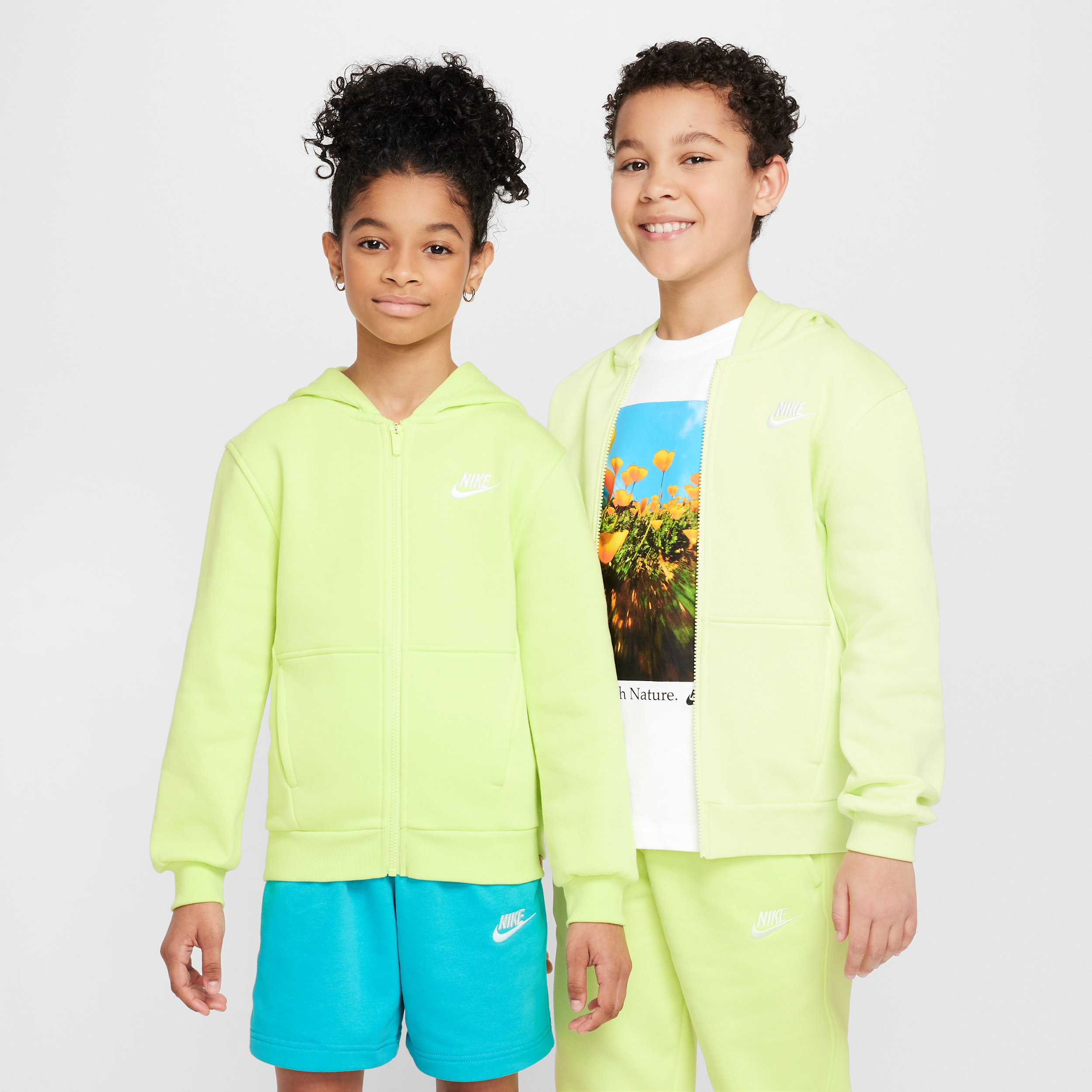 Nike Sportswear Club Fleece Big Kids' Full-zip Hoodie In Yellow