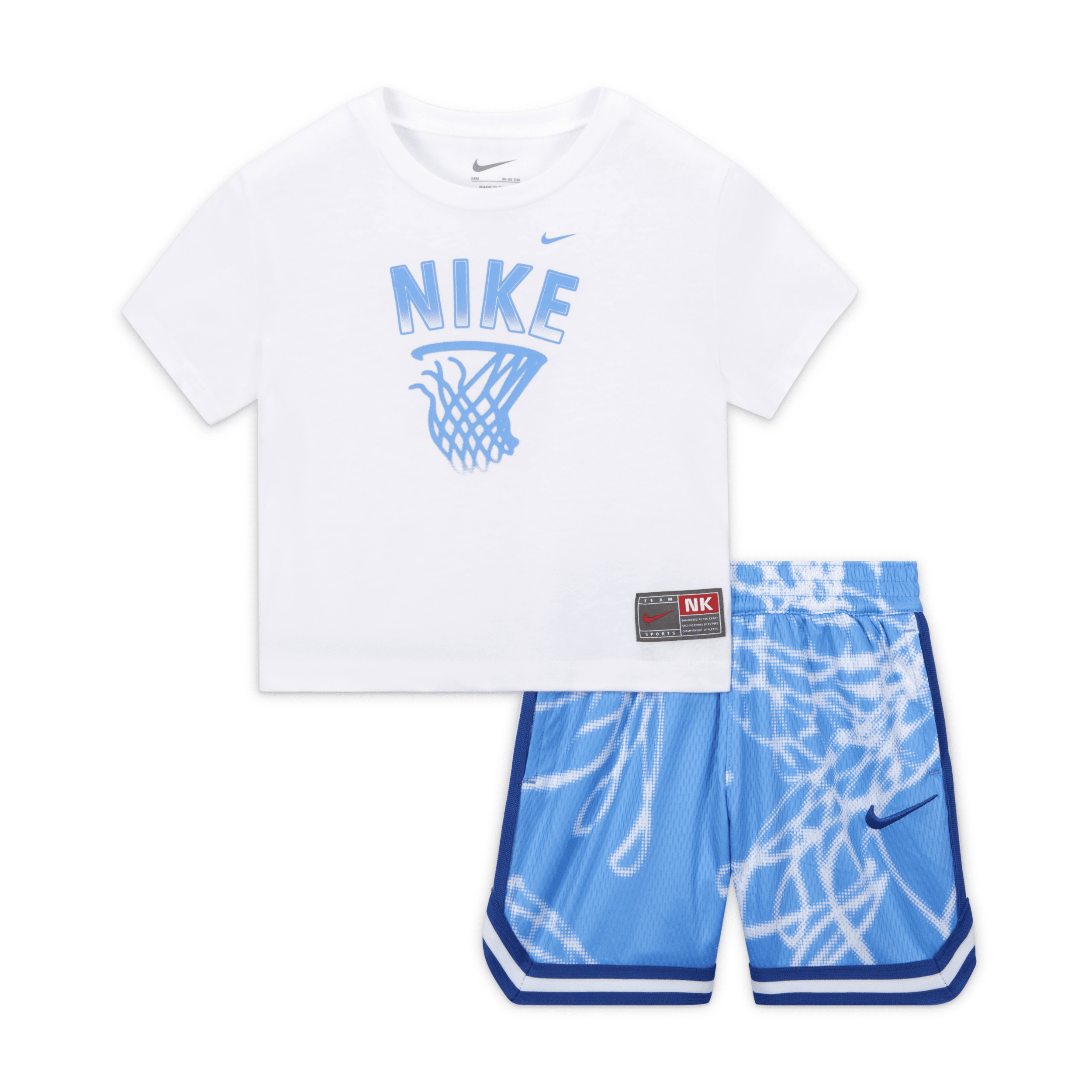 Nike Dri-fit Culture Of Basketball Baby (12-24m) 2-piece Mesh Shorts Set In Blue