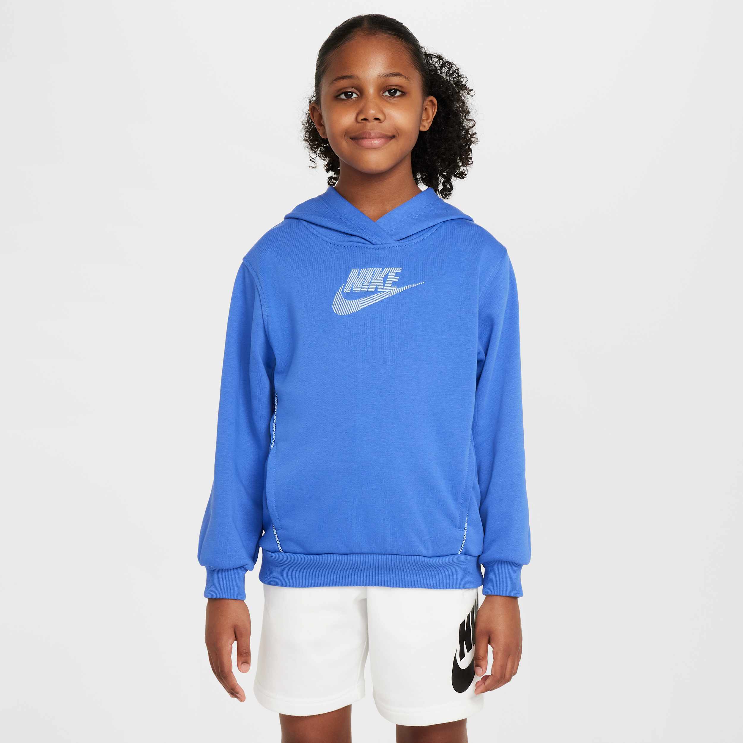 Nike Sportswear Club Big Kids' French Terry Hoodie in Blue | HQ9327-411