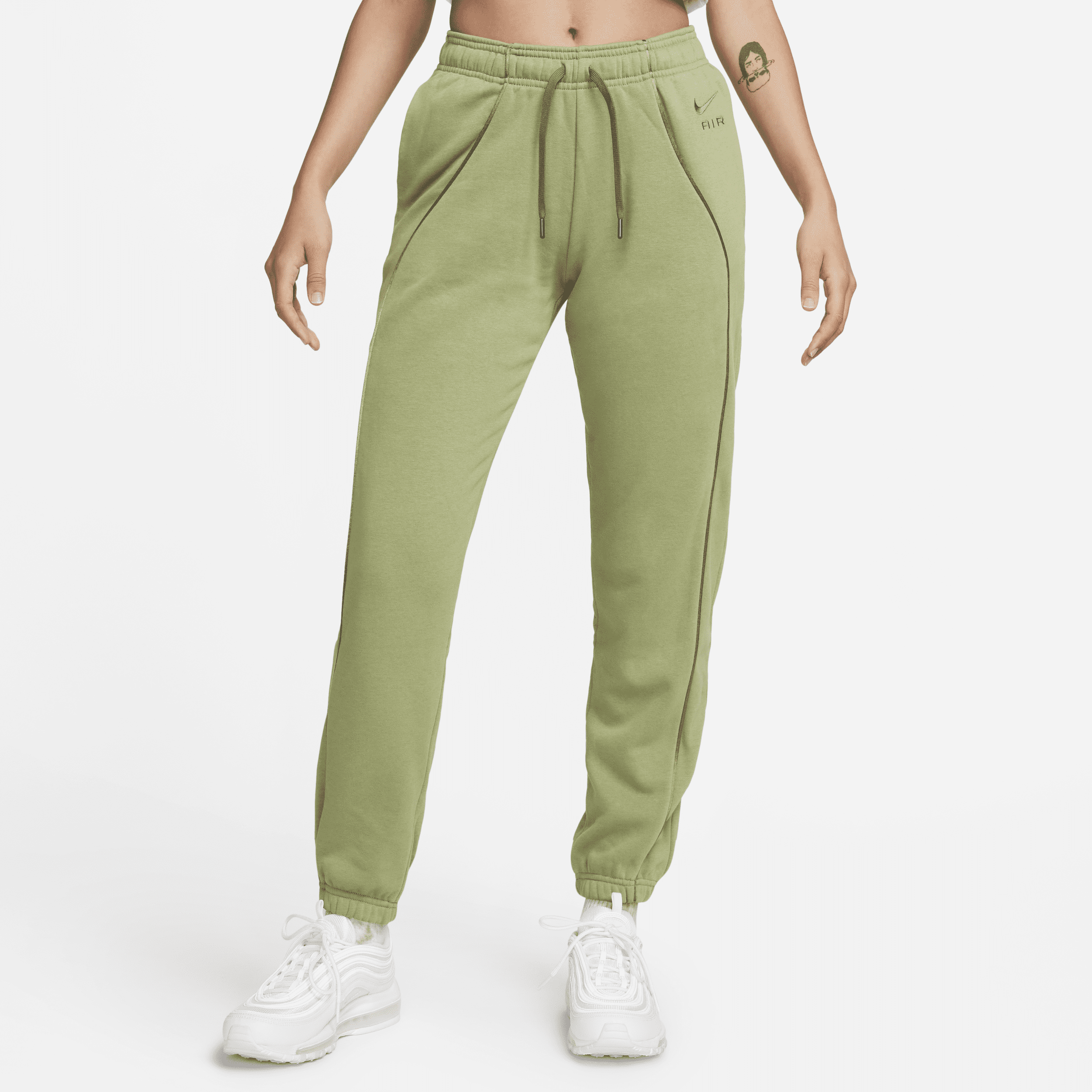 Nike Women's Air Mid-rise Fleece Jogger Pants In Green