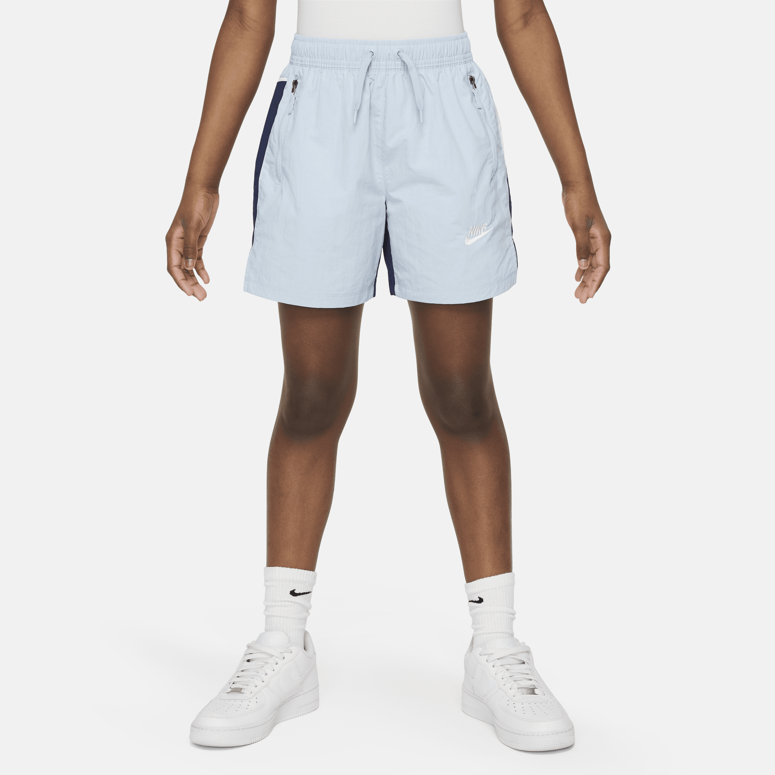 Shop Nike Sportswear Amplify Big Kids' Woven Shorts In Blue