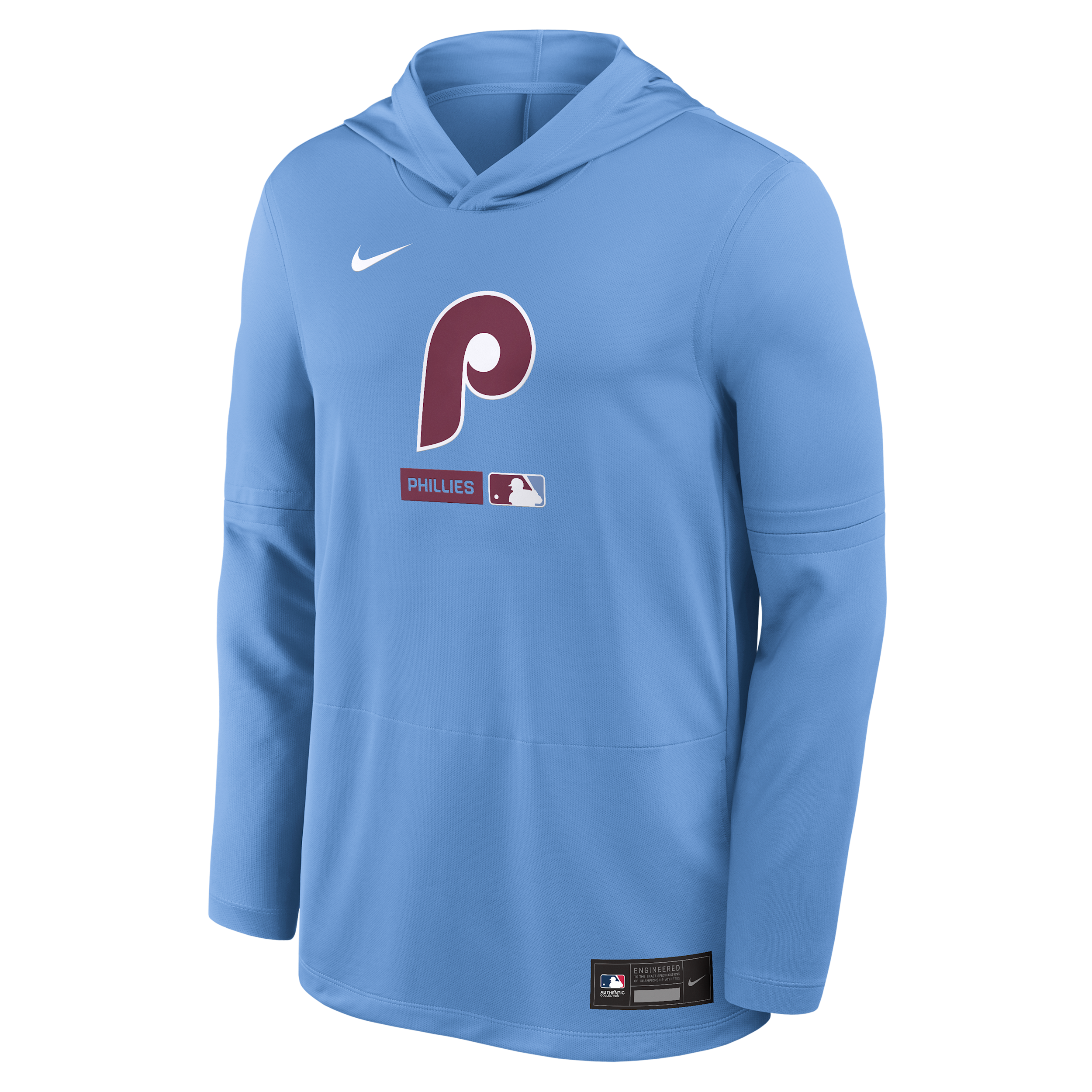 Philadelphia Phillies Authentic Collection Nike Men's Dri-FIT MLB Long-Sleeve Hooded Top in Blue | 03B94EYPP-FUM
