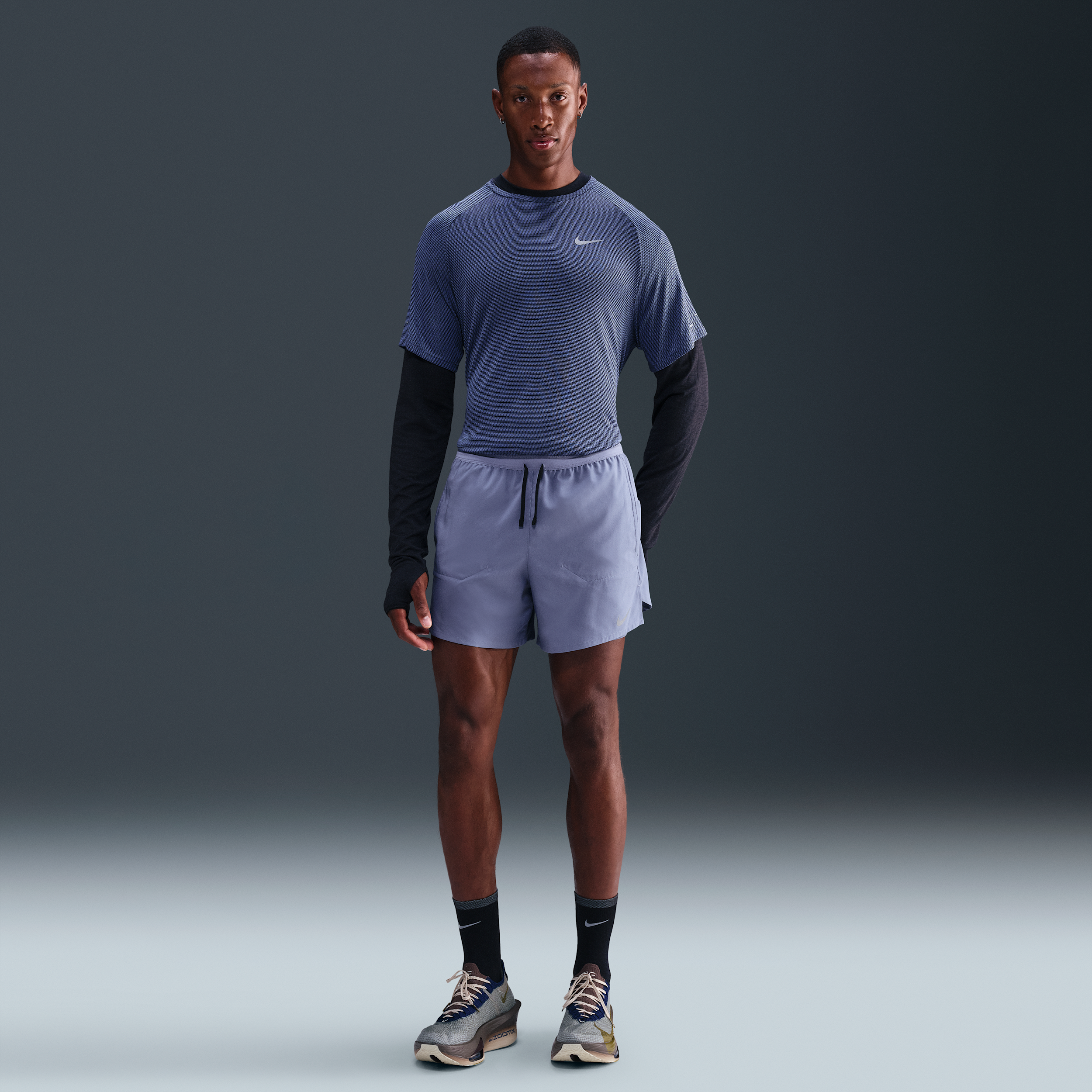 Nike Men's Stride Dri-fit 5" 2-in-1 Running Shorts In Blue