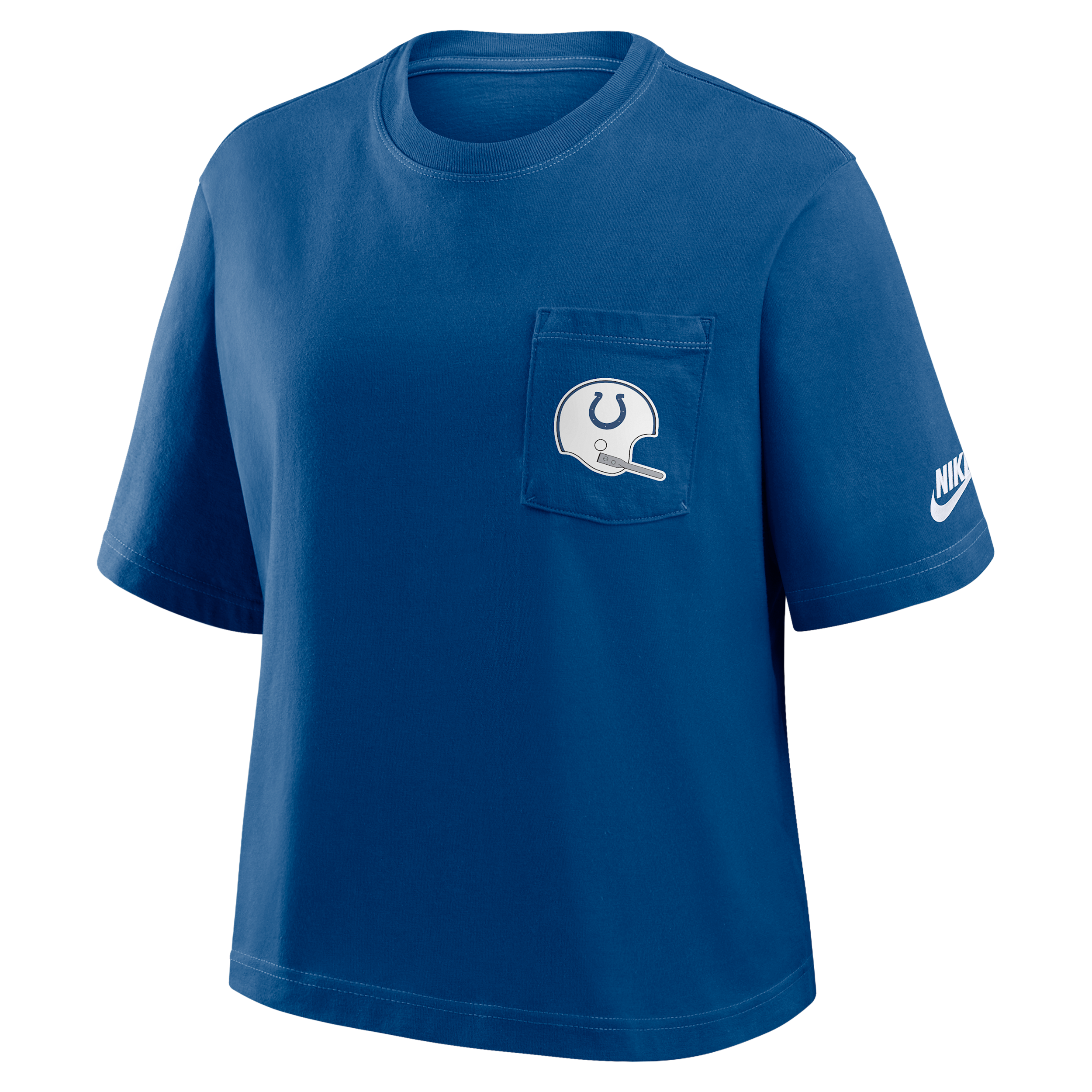 Nike Indianapolis Colts Rewind Pocket Boxy  Women's Nfl T-shirt In Blue
