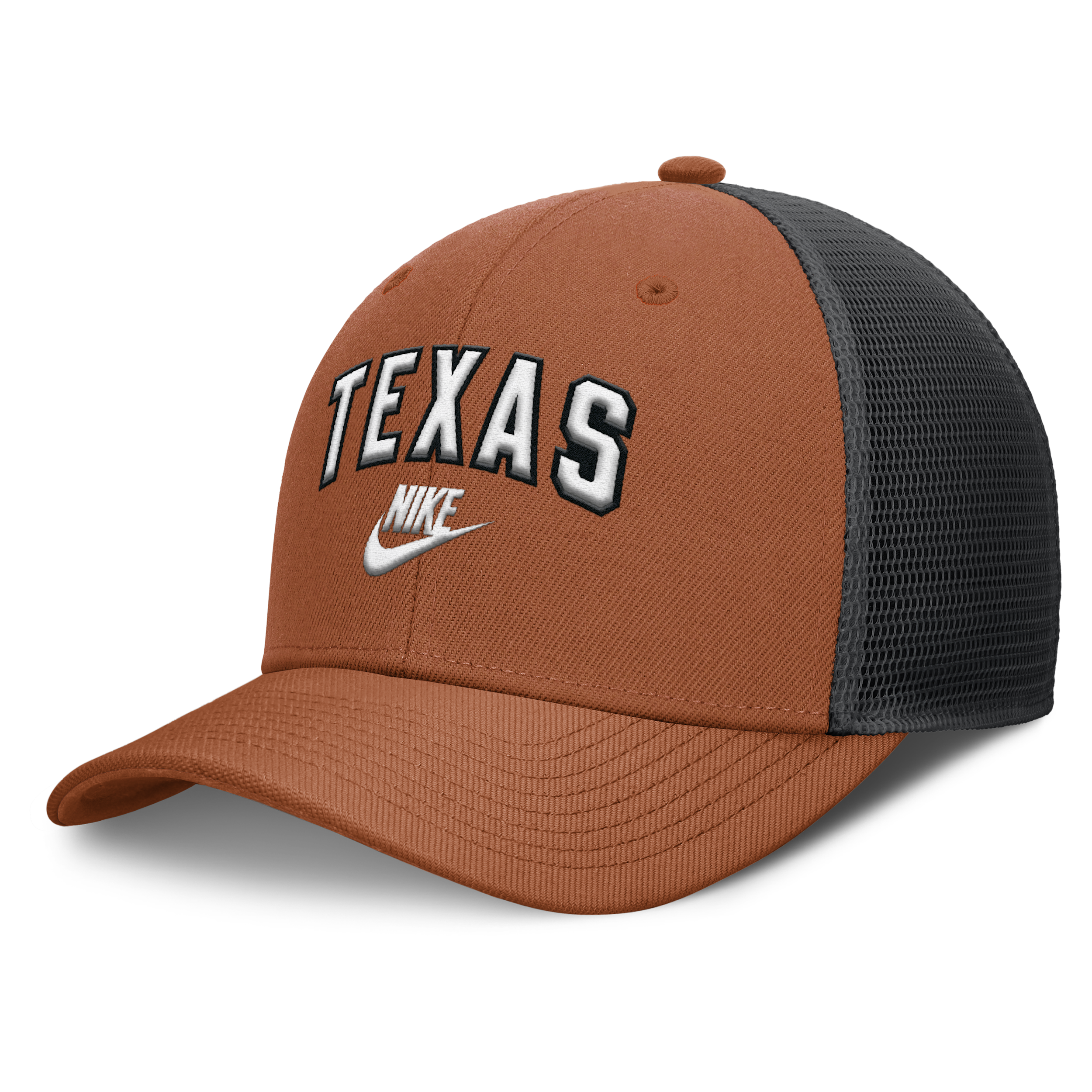 Nike Men's Texas Orange/black Texas Longhorns Legacy Arch Rise Performance Trucker Adjustable Hat In Brown