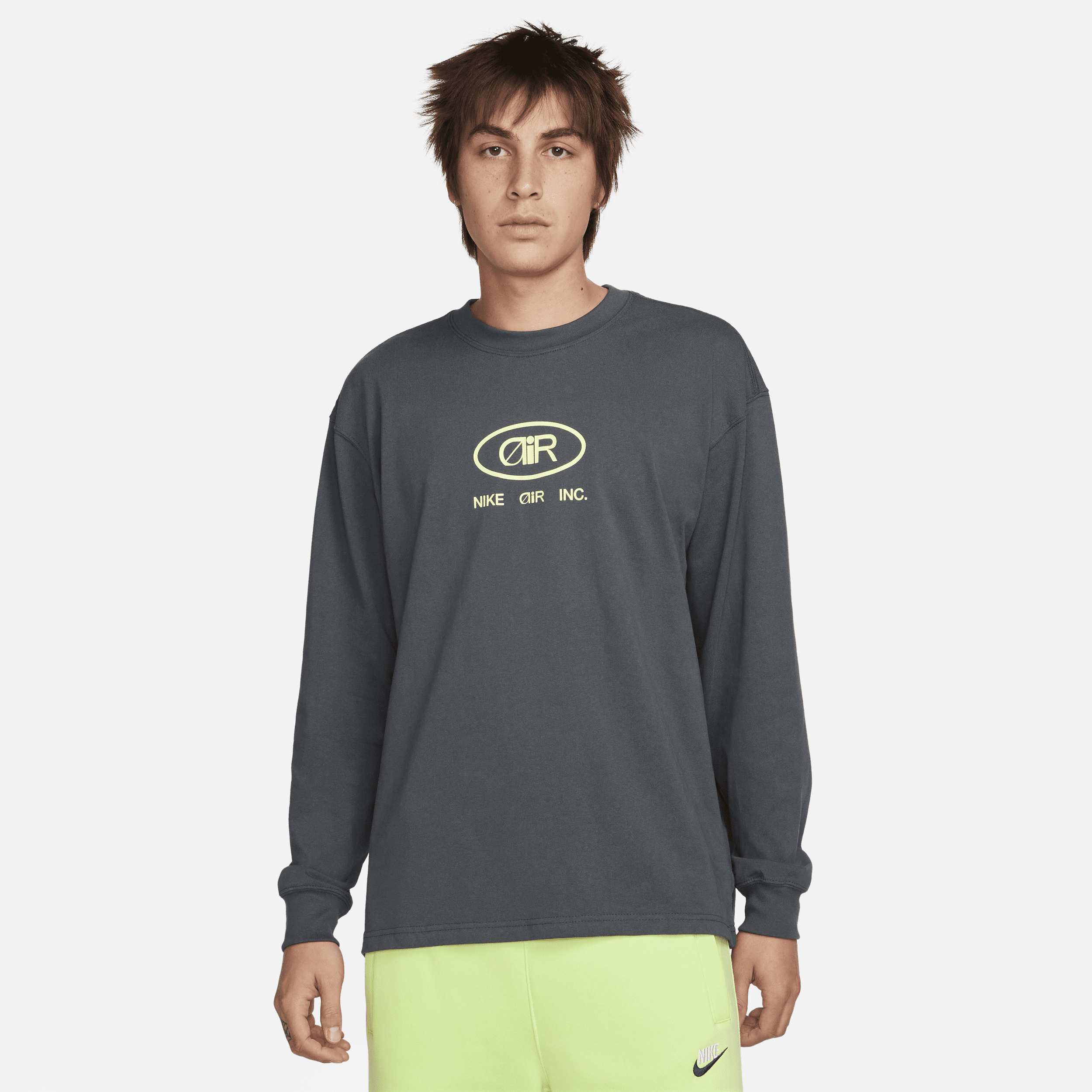 Nike Men's  Sportswear Long-sleeve T-shirt In Grey
