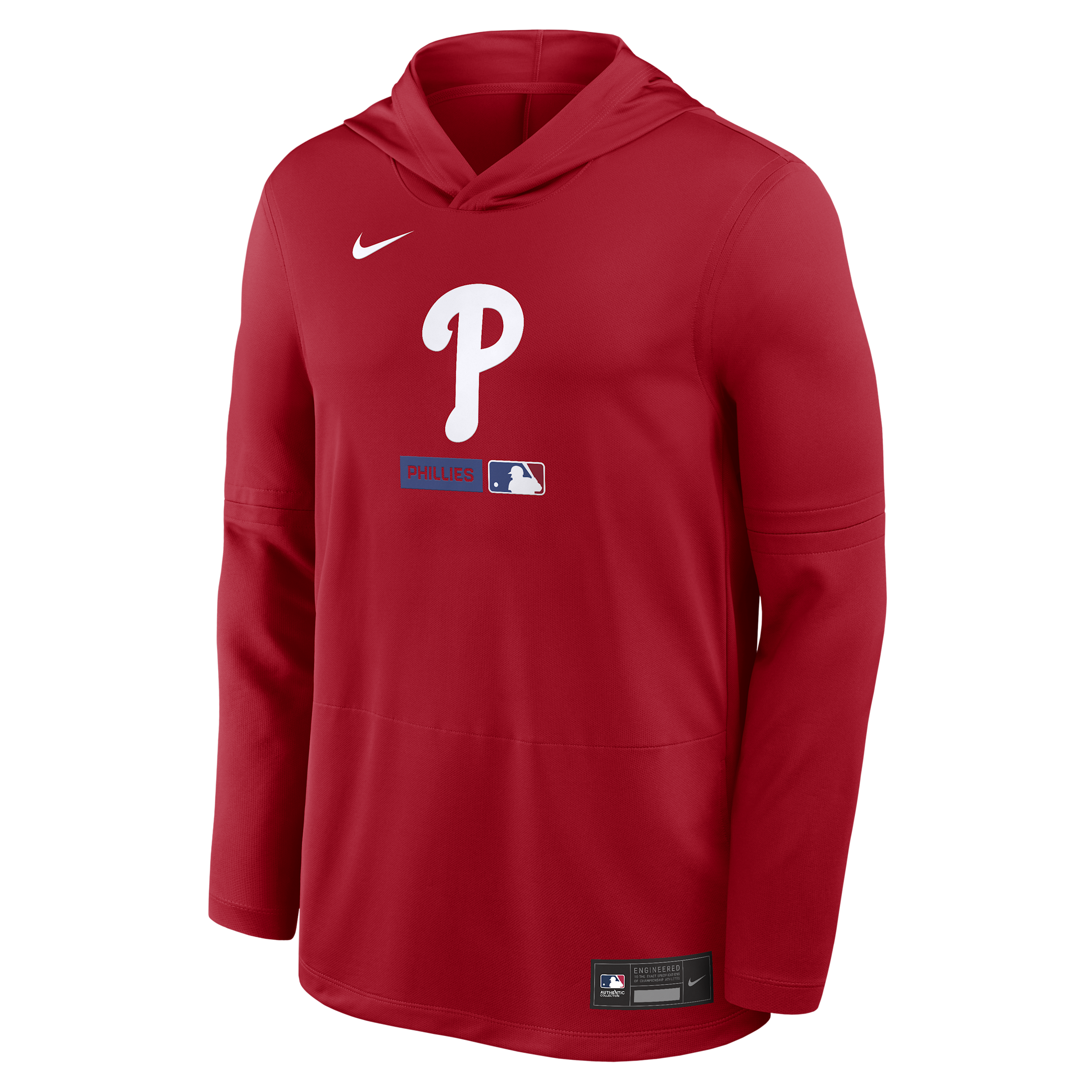 Philadelphia Phillies Authentic Collection Nike Men's Dri-FIT MLB Long-Sleeve Hooded Top in Red | 03B962QPP-S9Q