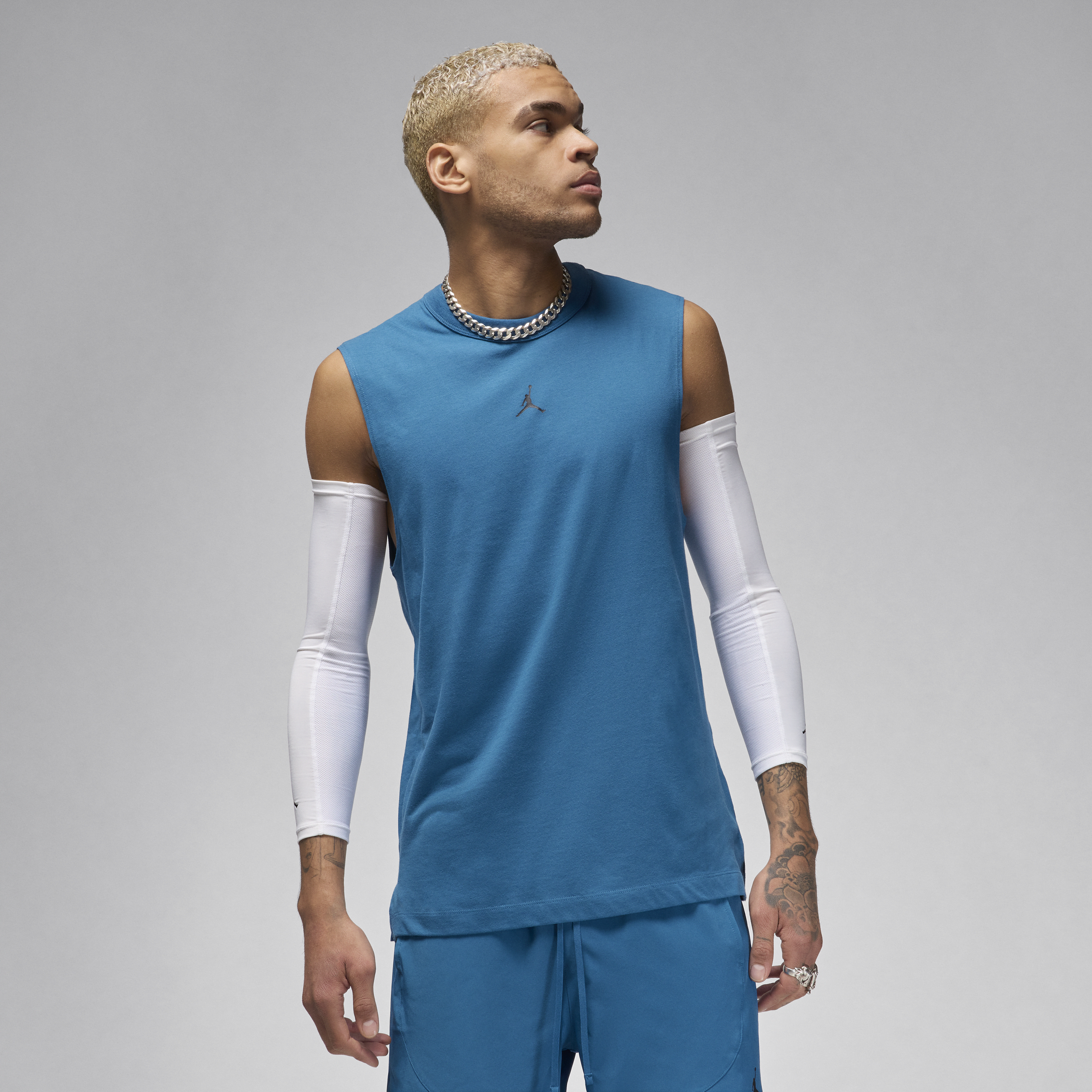 Shop Jordan Men's  Sport Dri-fit Sleeveless Top In Blue