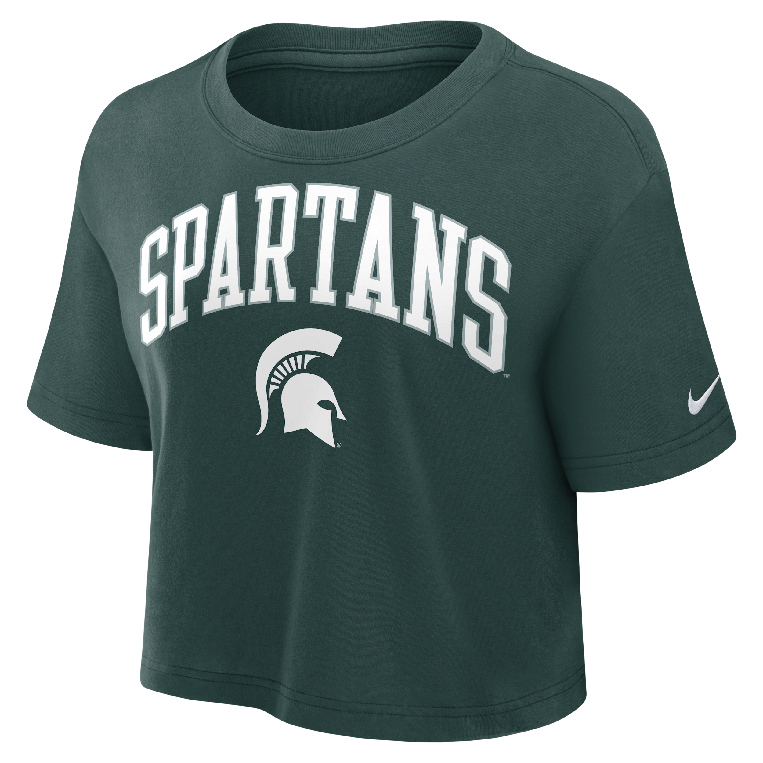 Nike Michigan State Athletic Prep Arch Women's Dri-fit College Cropped T-shirt