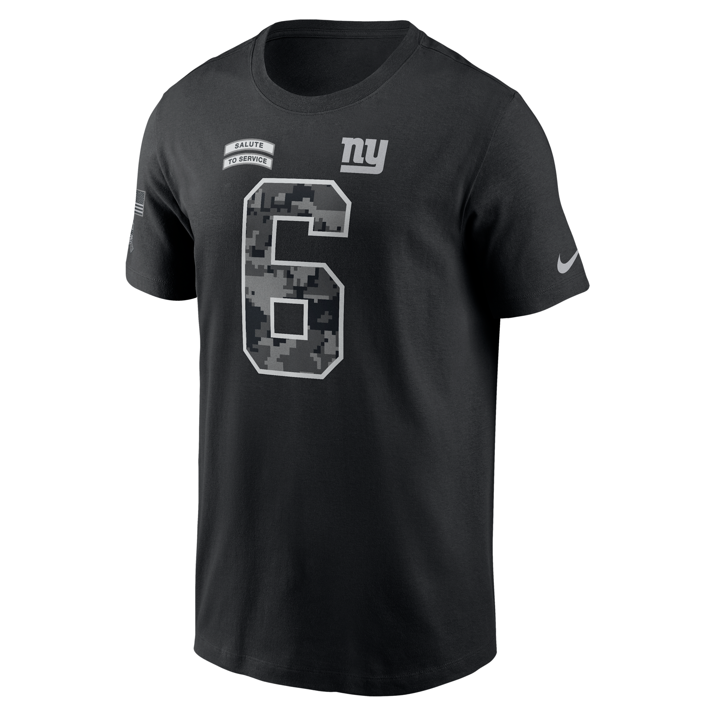 Jaxson Dart New York Giants Salute to Service Nike Men's NFL T-Shirt in Black | N19900AF3N-FWN
