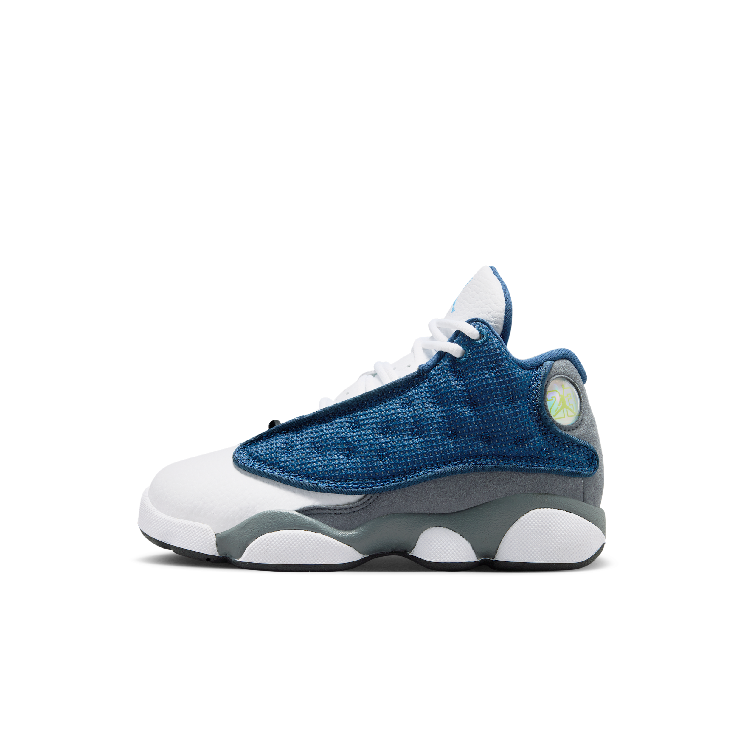Air Jordan Kids' Preschool 13 Retro 'Flint' Basketball Shoes, Size 2.5, Navy/University Blue/Flint Grey/White