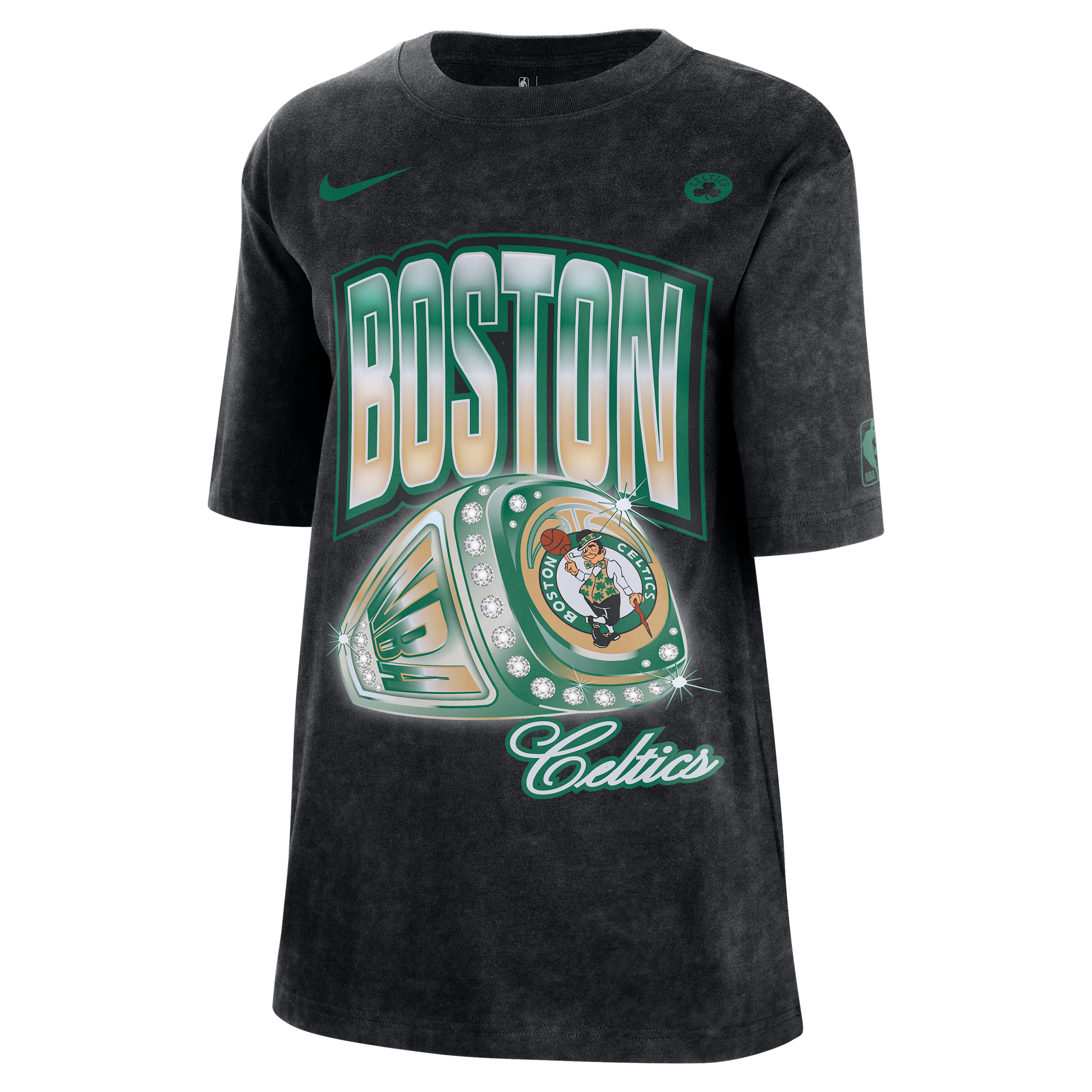 Nike Boston Celtics Courtside Women's Nba T-shirt In Black