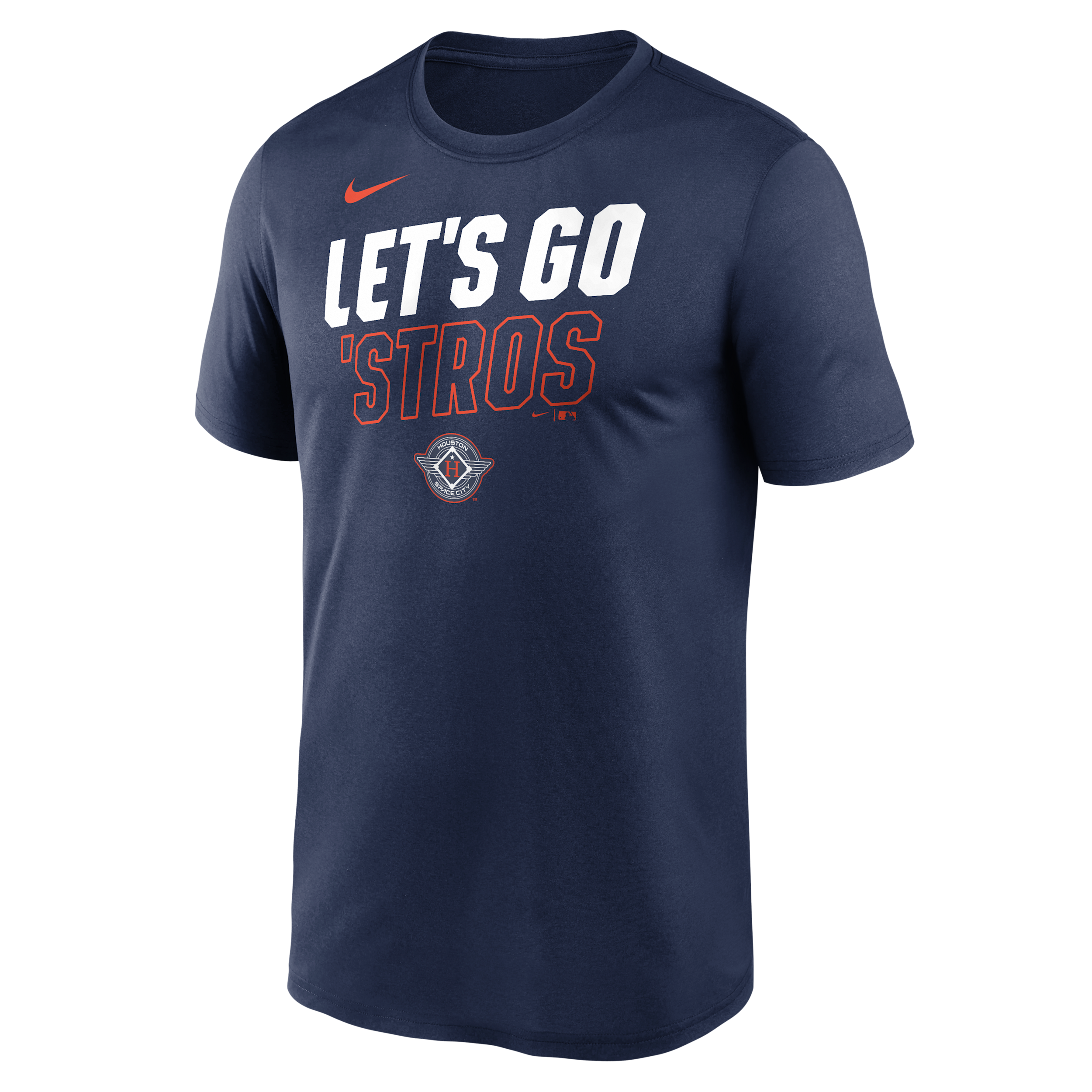Houston Astros City Connect Team Phrase Script Nike Men's Dri-FIT MLB T-Shirt in Blue | NKGK44BHUS-TG9