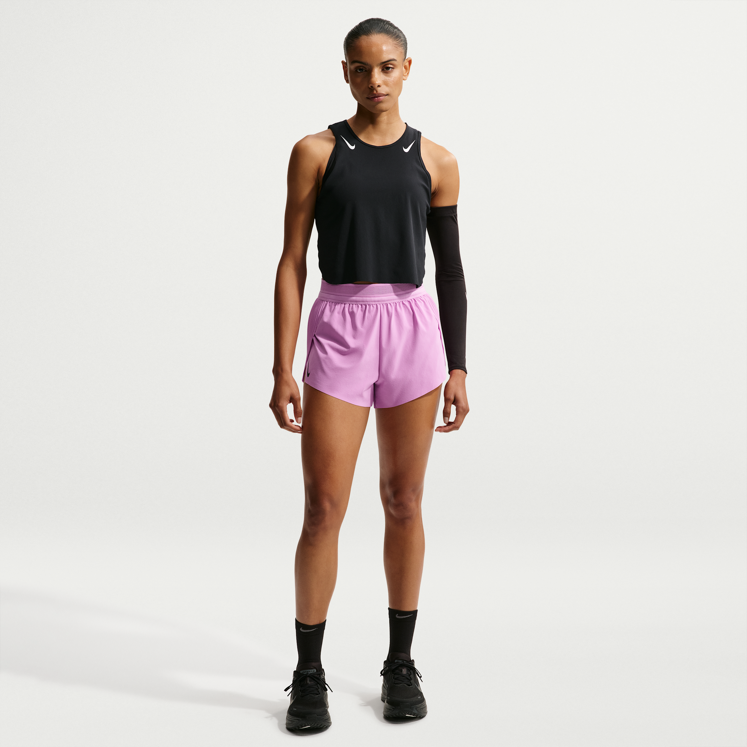 Nike Women's AeroSwift Dri-FIT ADV Mid-Rise 3" Brief-Lined Running Shorts in Purple | FN2328-503
