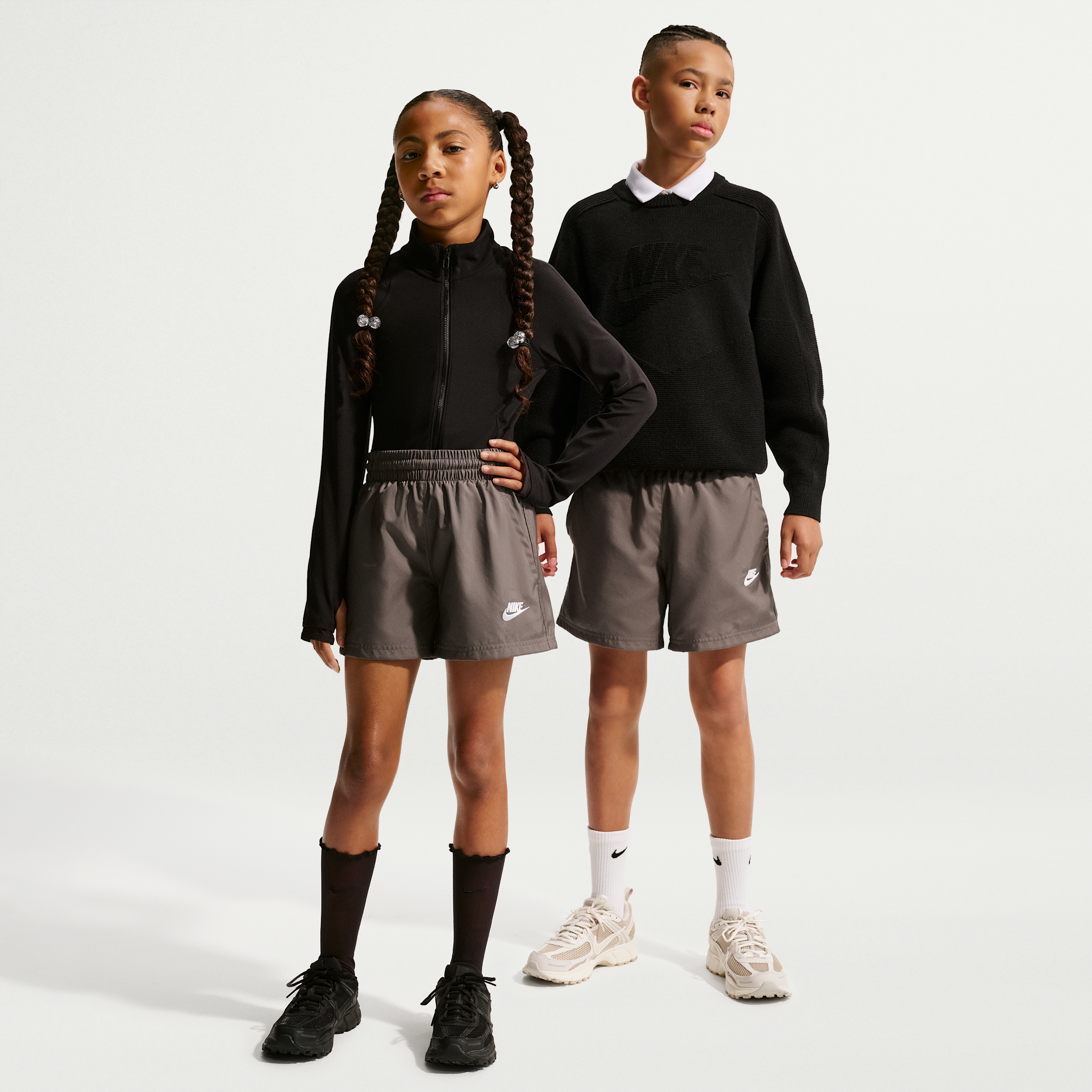 Nike Sportswear Club Big Kids' 4.5" Woven Shorts in Grey | HF8134-289
