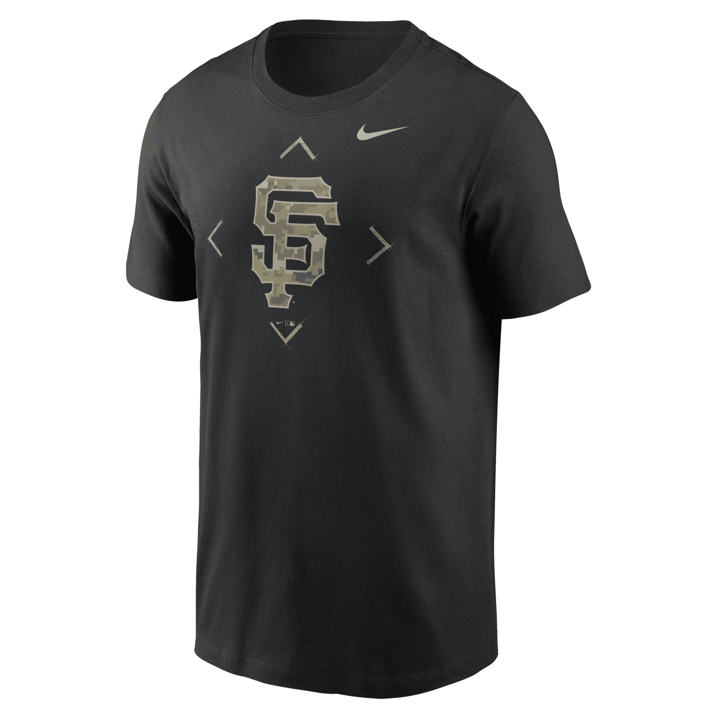 Nike Black San Francisco Giants Camo Logo T-shirt In Black
