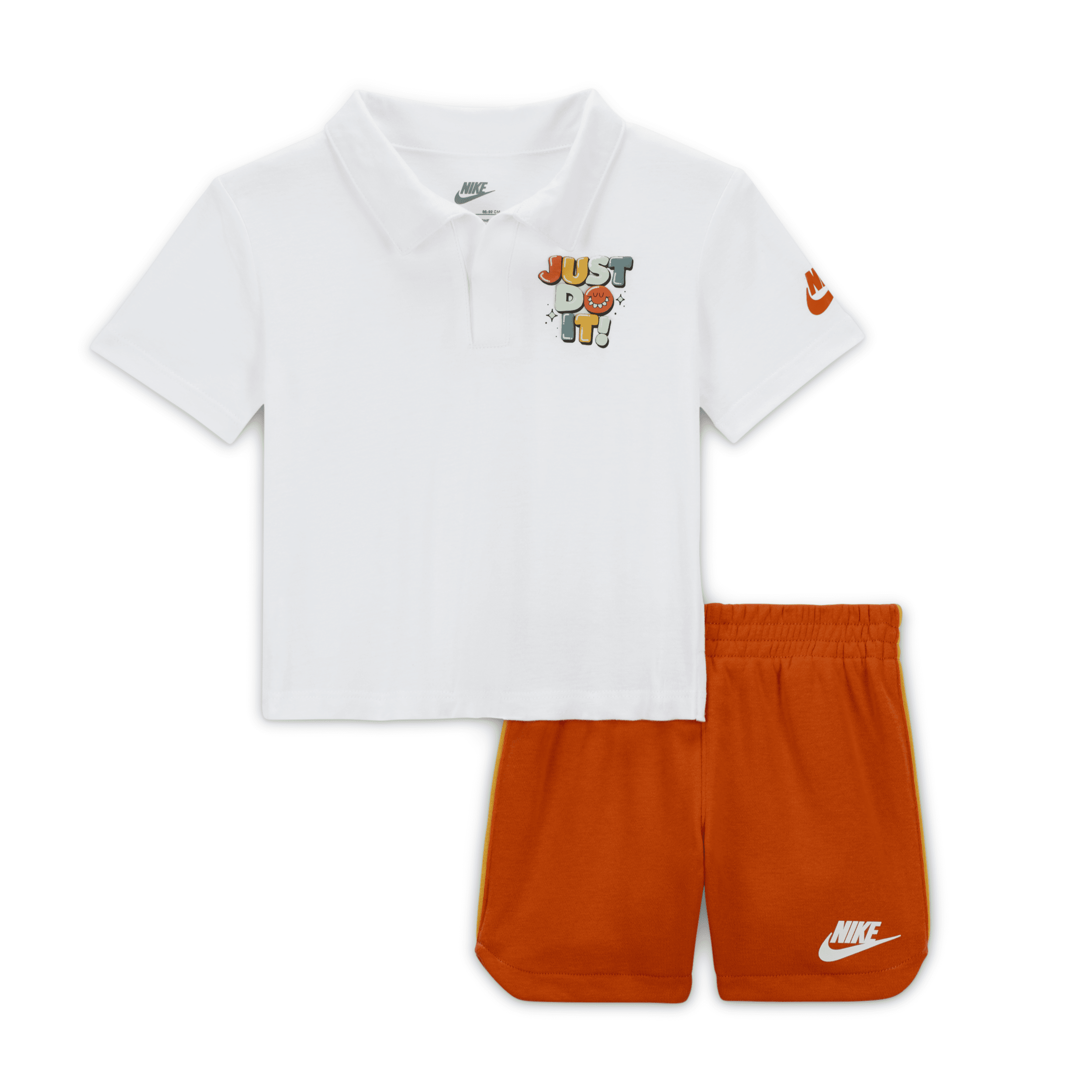 Shop Nike Sportswear Create Your Own Adventure Baby (12-24m) Polo And Shorts Set In Orange