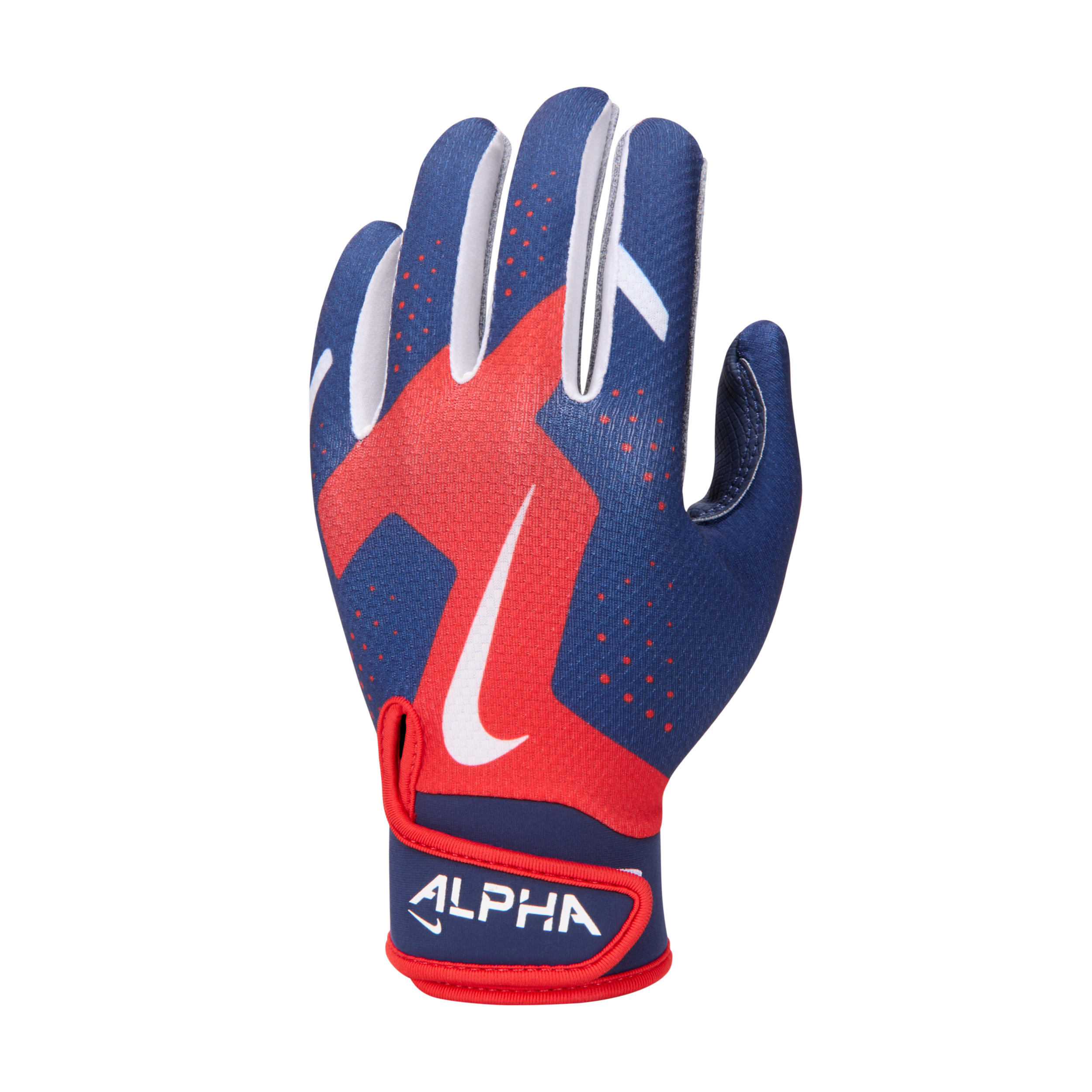 Nike Youth Alpha 2.0 Tee Ball Batting Gloves, Medium/Large, Red/Navy/White