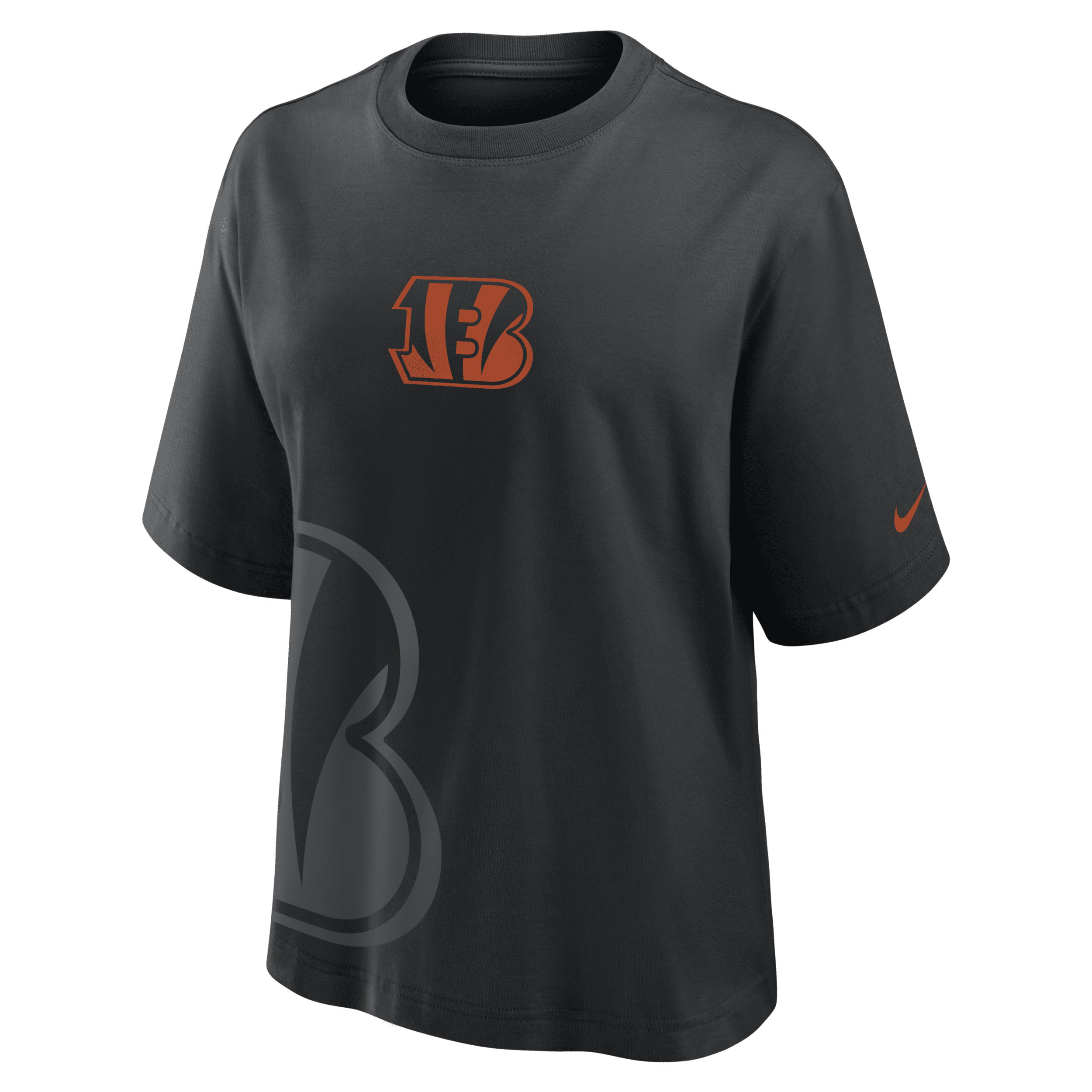 Nike Women's Black Cincinnati Bengals Boxy T-shirt In Black
