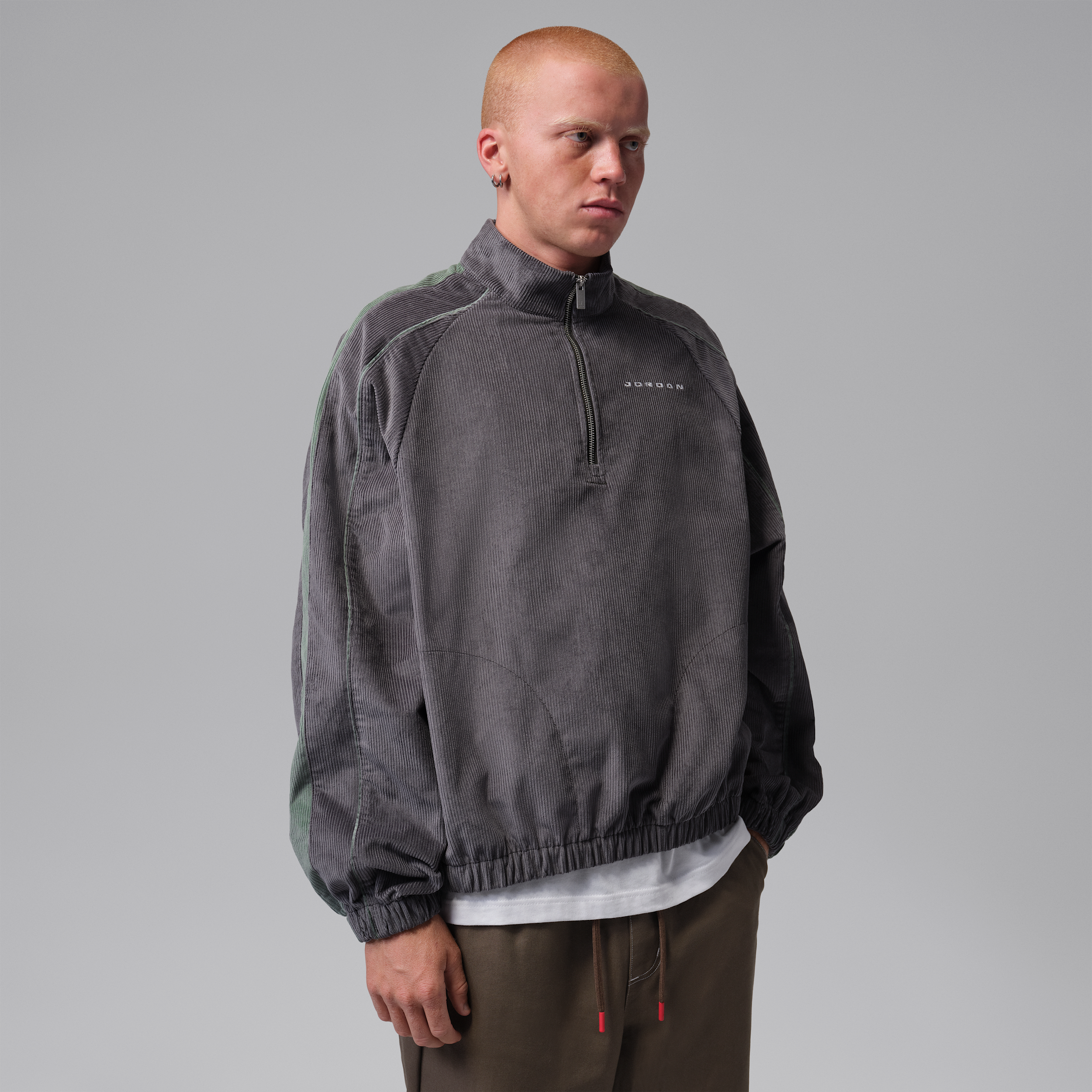 Men's Jordan Flight Corduroy 1/2-Zip Top in Green | IM9879-321