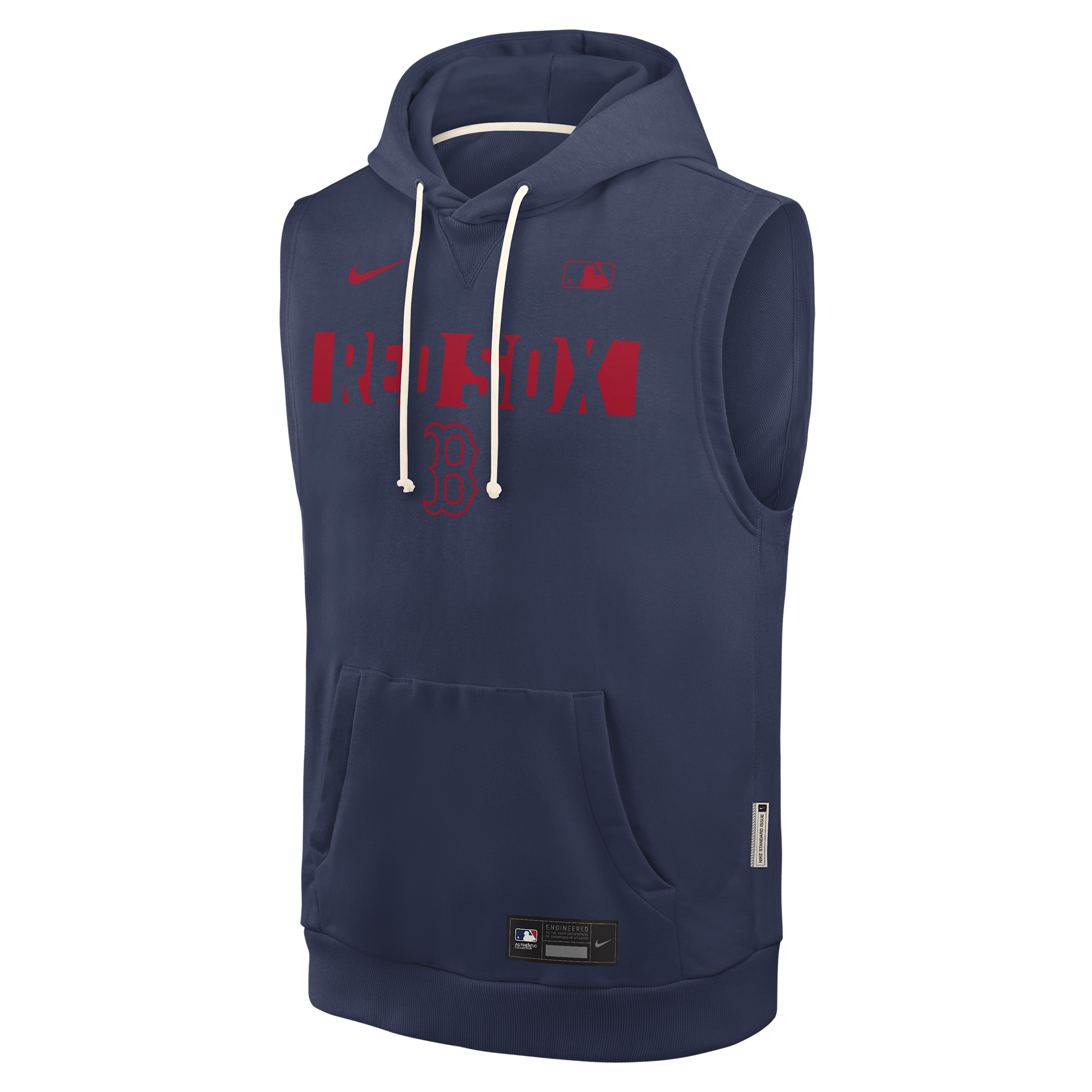 Boston Red Sox Authentic Collection Standard Issue Nike Men's Dri-FIT MLB Sleeveless Pullover Hoodie in Blue | 03B444BBQ-4T2