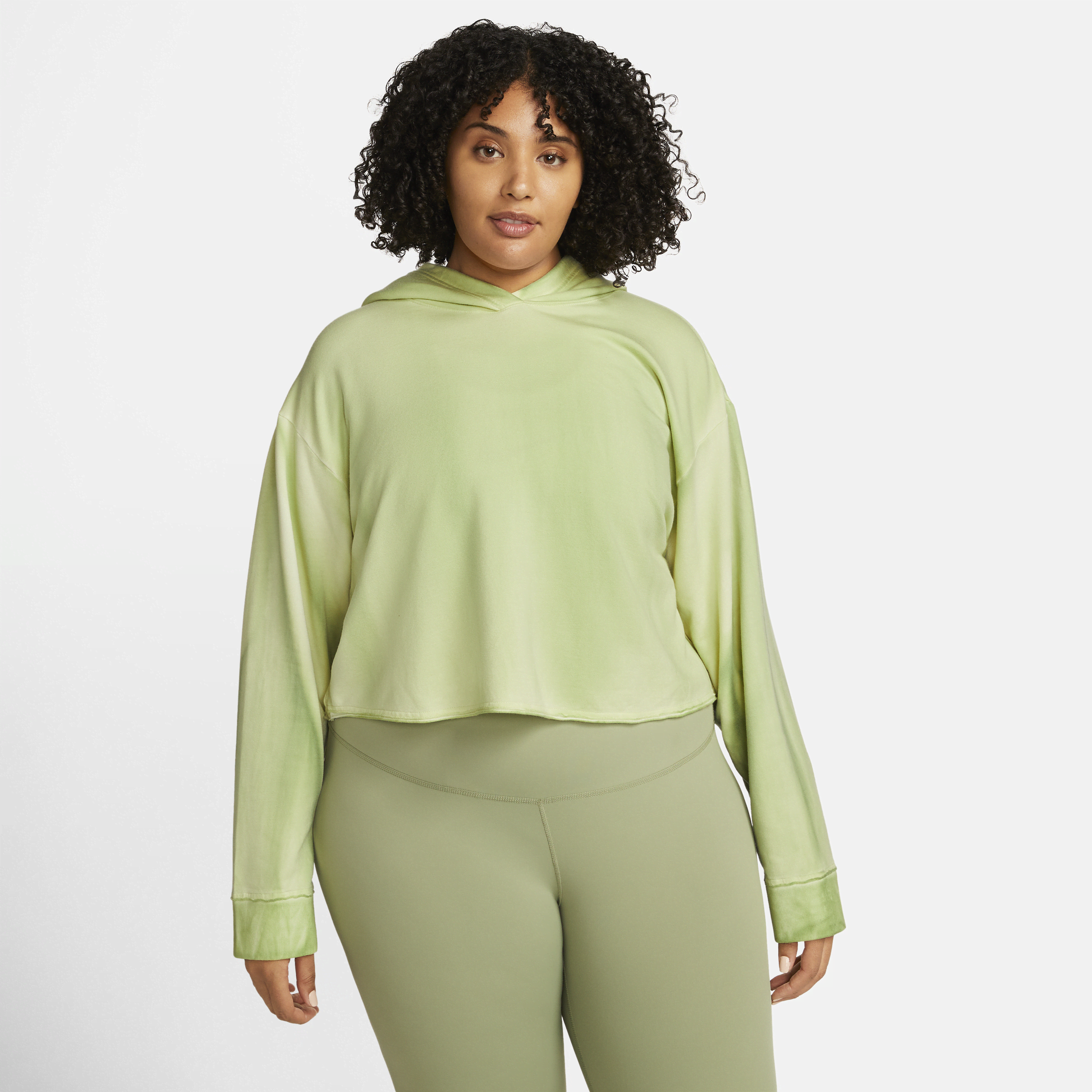 Nike Women's  Yoga Luxe Fleece Hoodie (plus Size) In Yellow