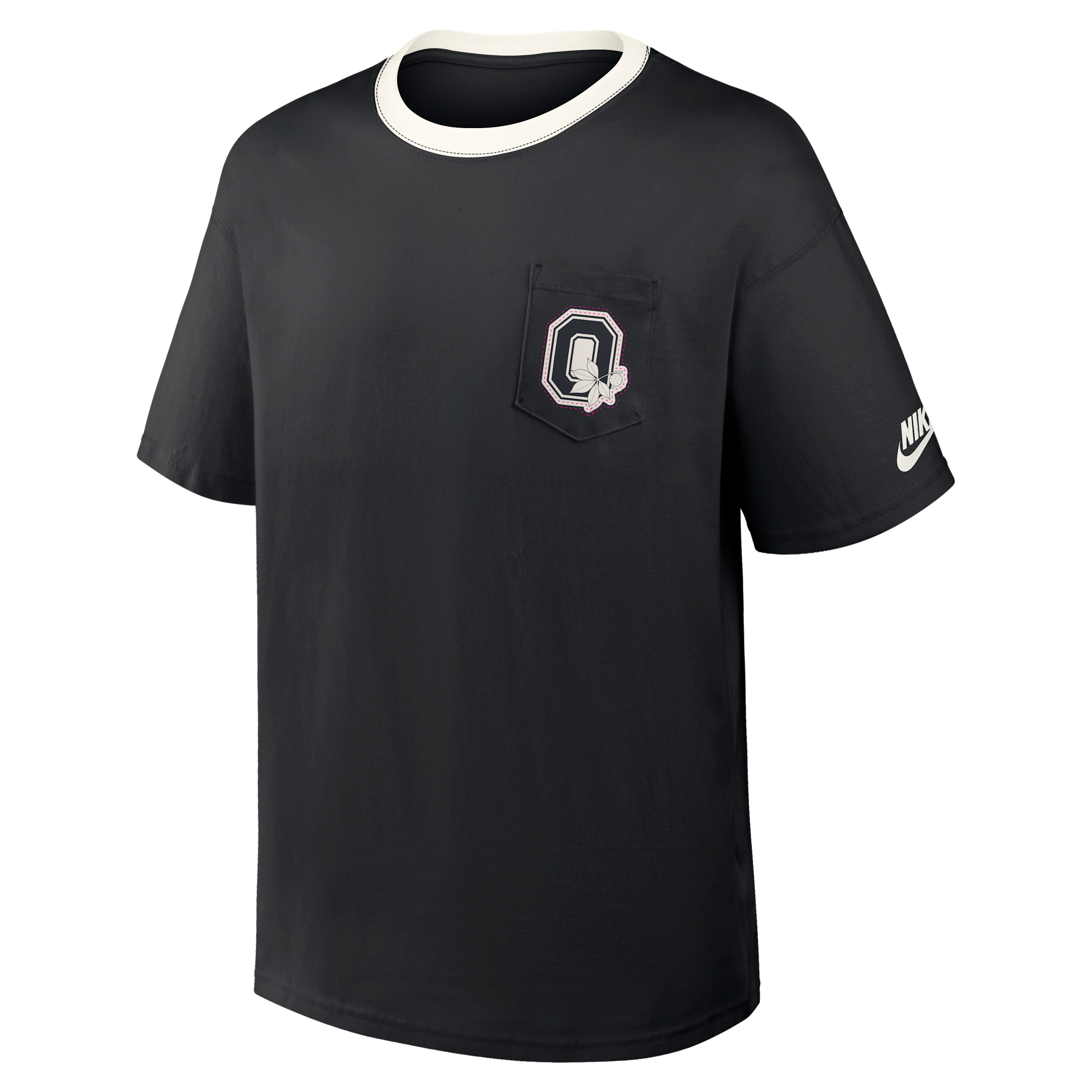 Nike Men's Black Ohio State Buckeyes Contrast Trim Legacy Max90 Pocket T-Shirt - Black, White