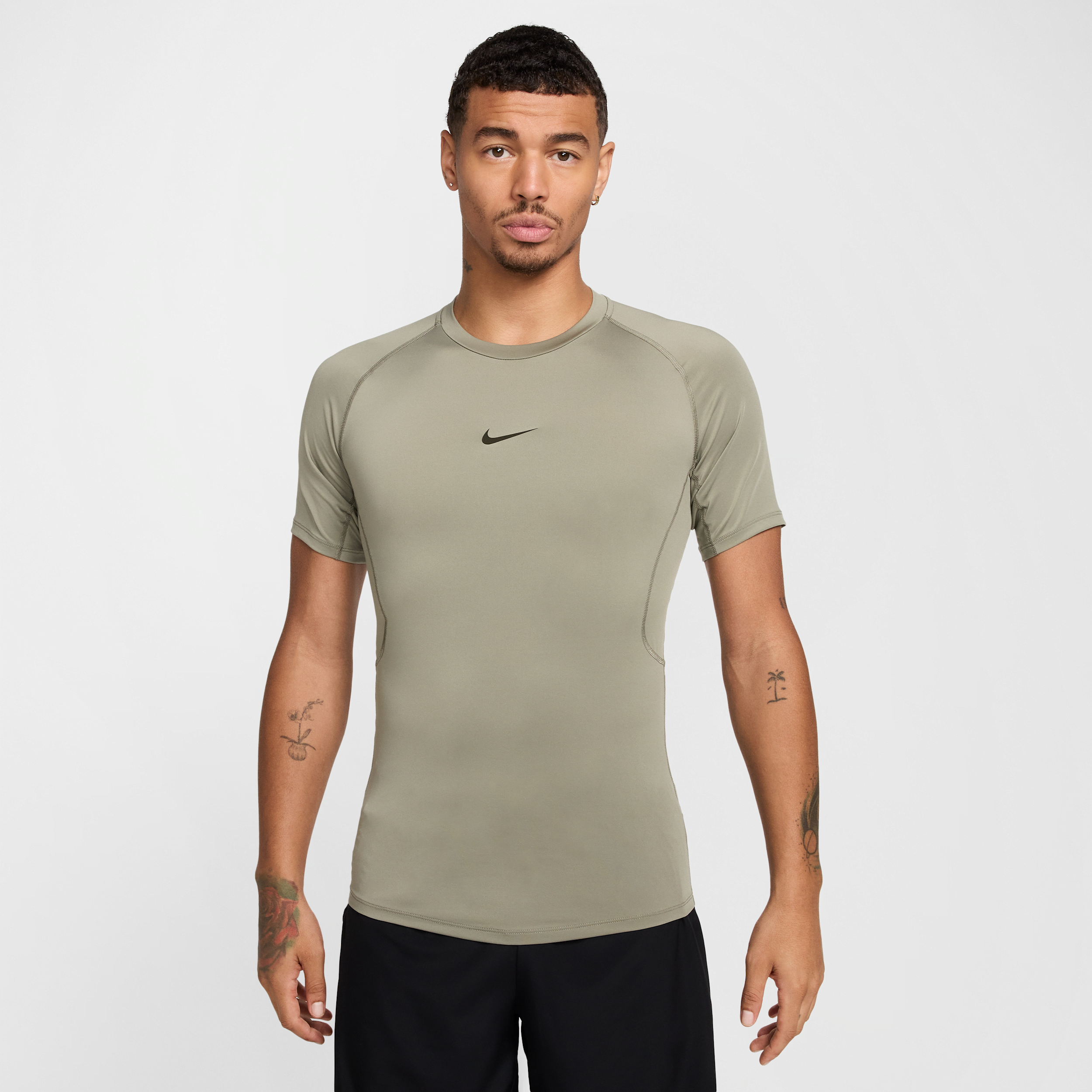 Nike Men's  Pro Dri-fit Tight Short-sleeve Fitness Top In Green